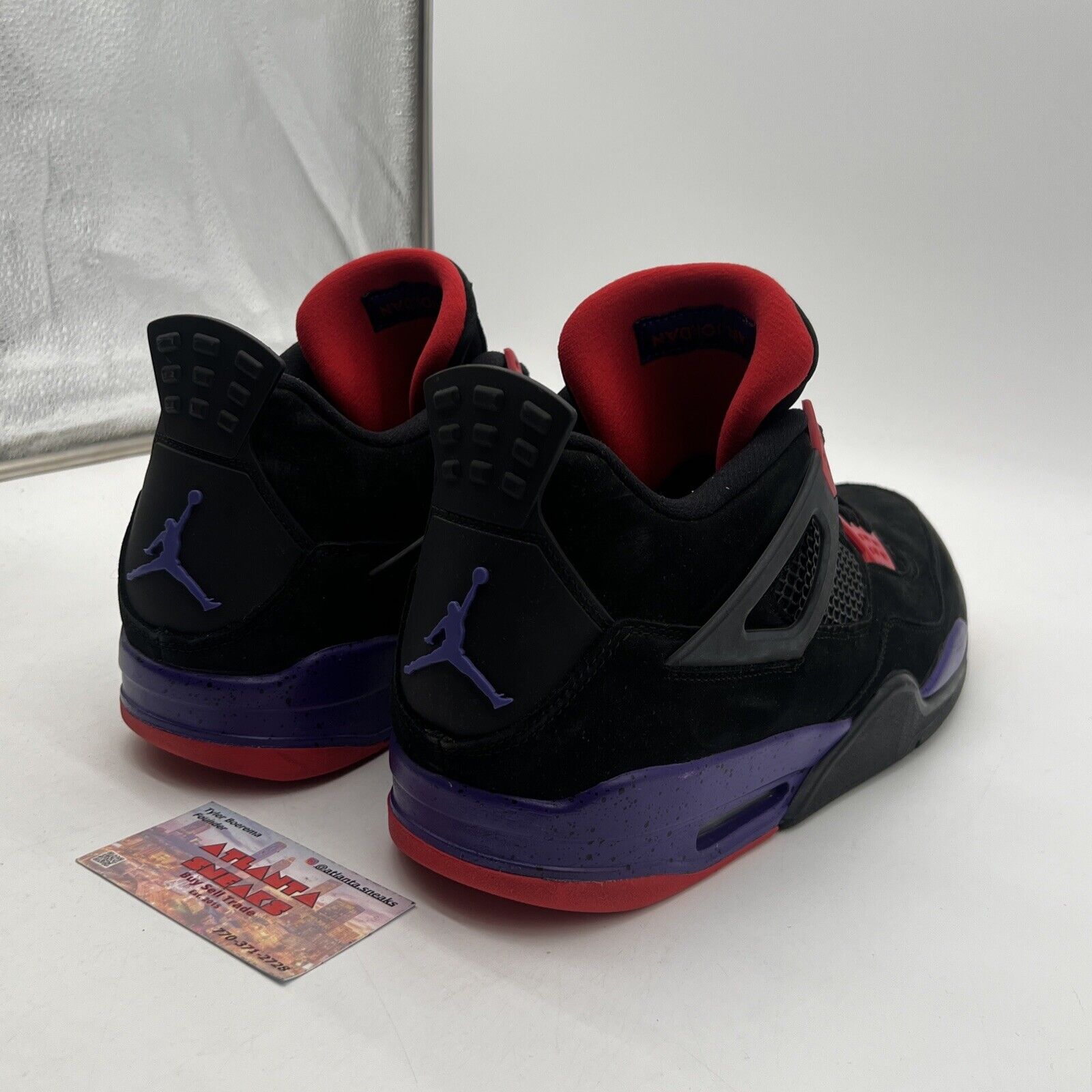 Size 13 - Jordan 4 Retro NRG Raptors 2018 Black Red Purple Suede (AQ3816-065)