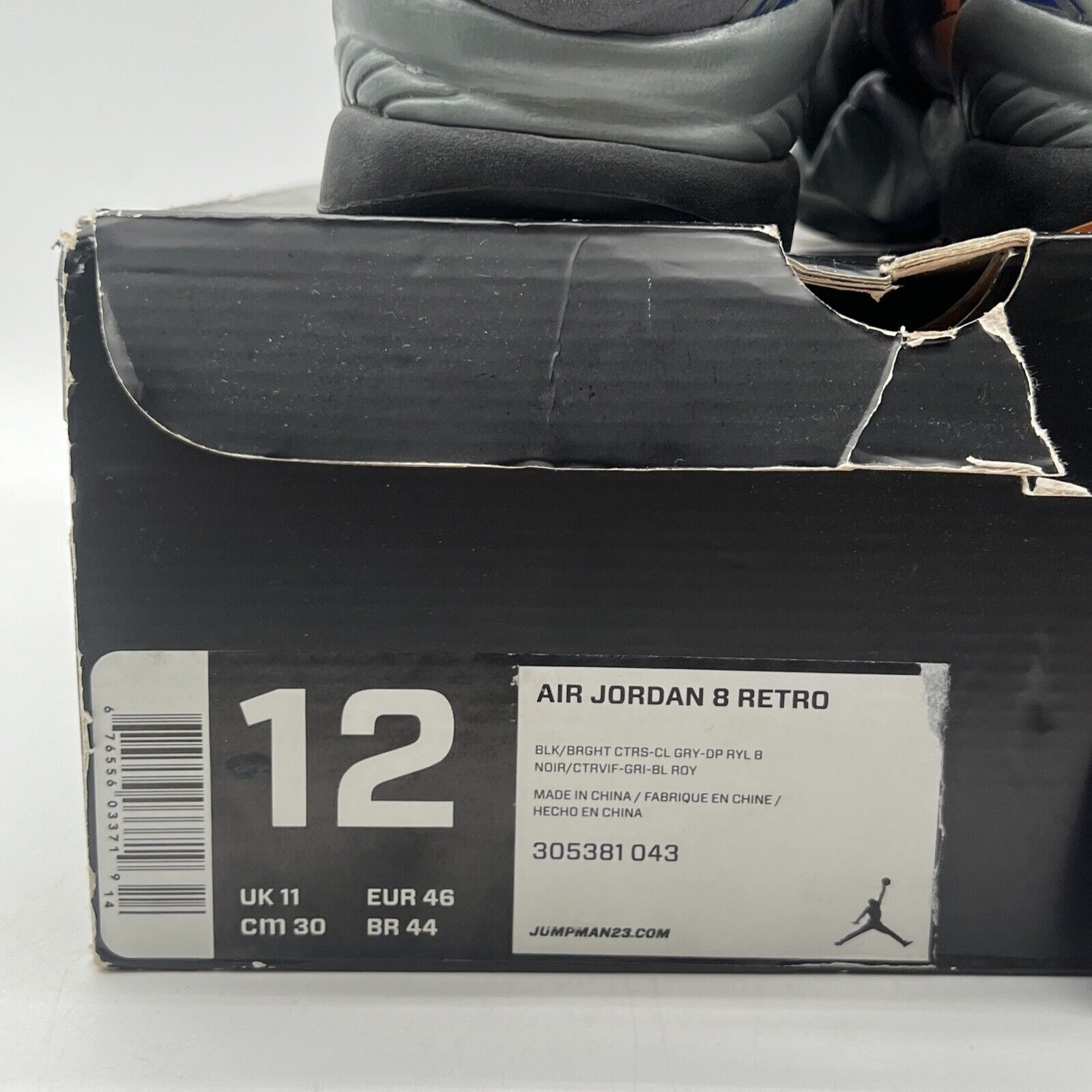 Size 12 - Air Jordan 8 Retro Phoenix Suns Black Grey Orange Blue (305381-043)