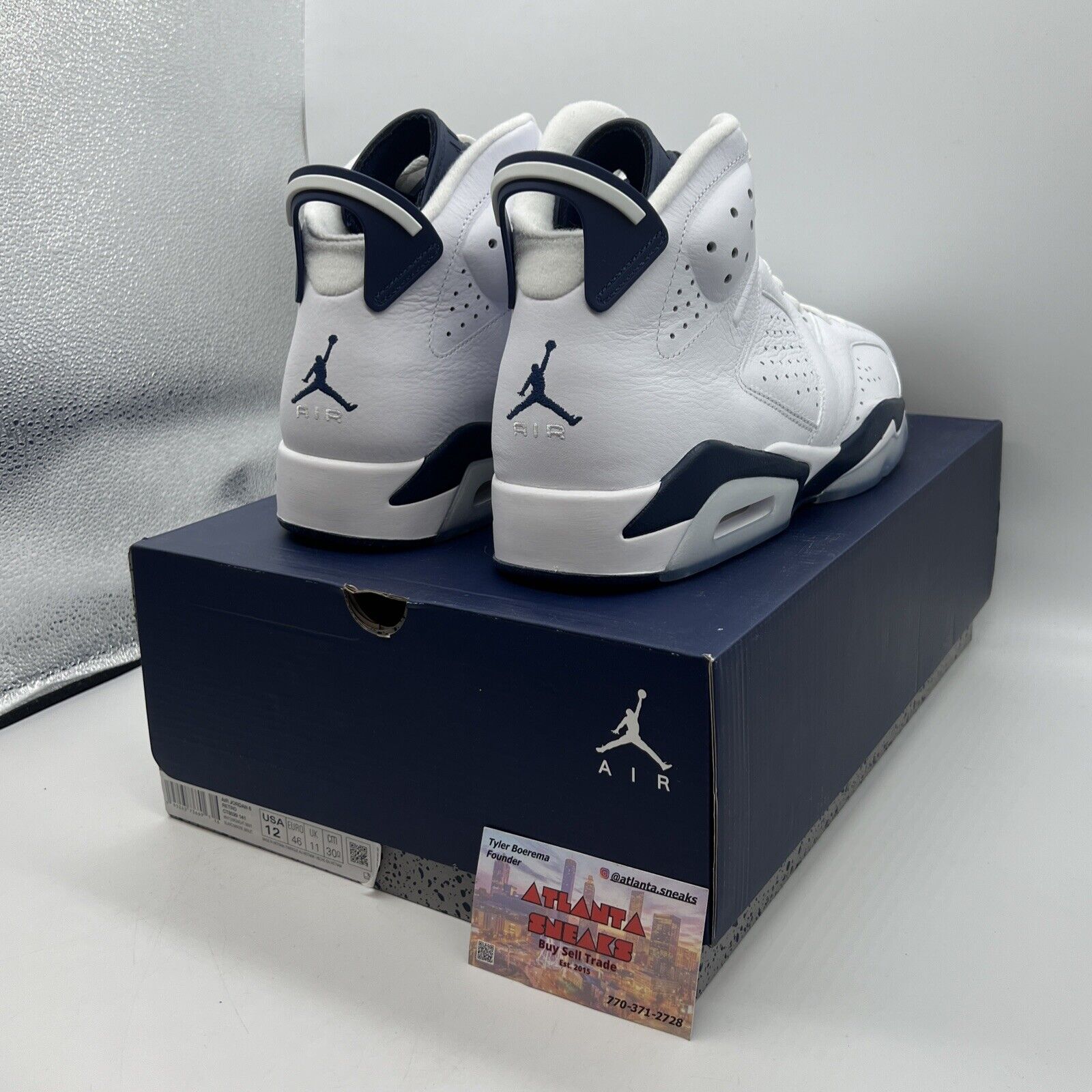 Size 12 - Jordan 6 Retro Midnight Navy Brand New Og All White