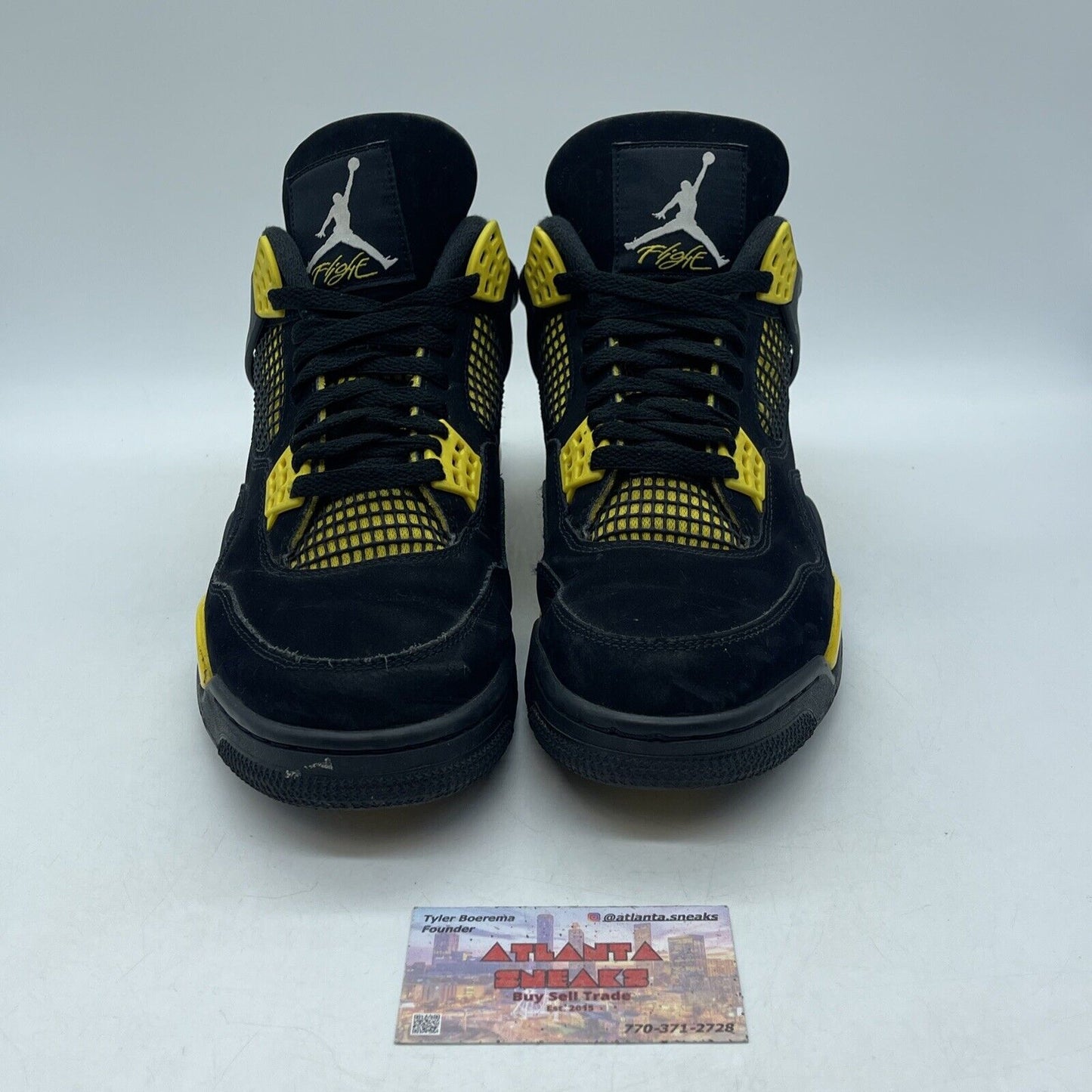 Size 10.5 - Jordan 4 Retro Mid Thunder Black Suede Yellow White (DH6927-017)