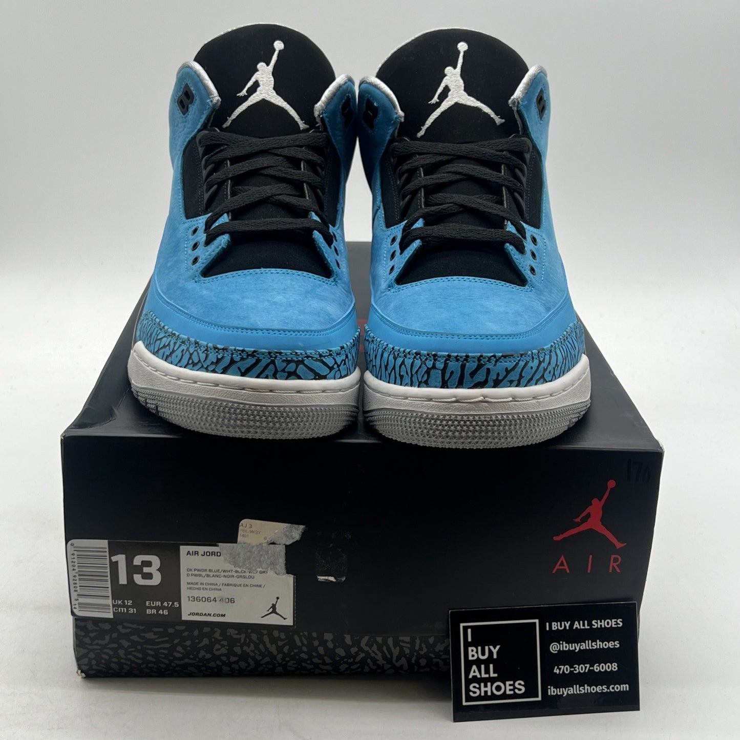 Size 13 - Air Jordan 3 Retro Powder Blue (136064-406)