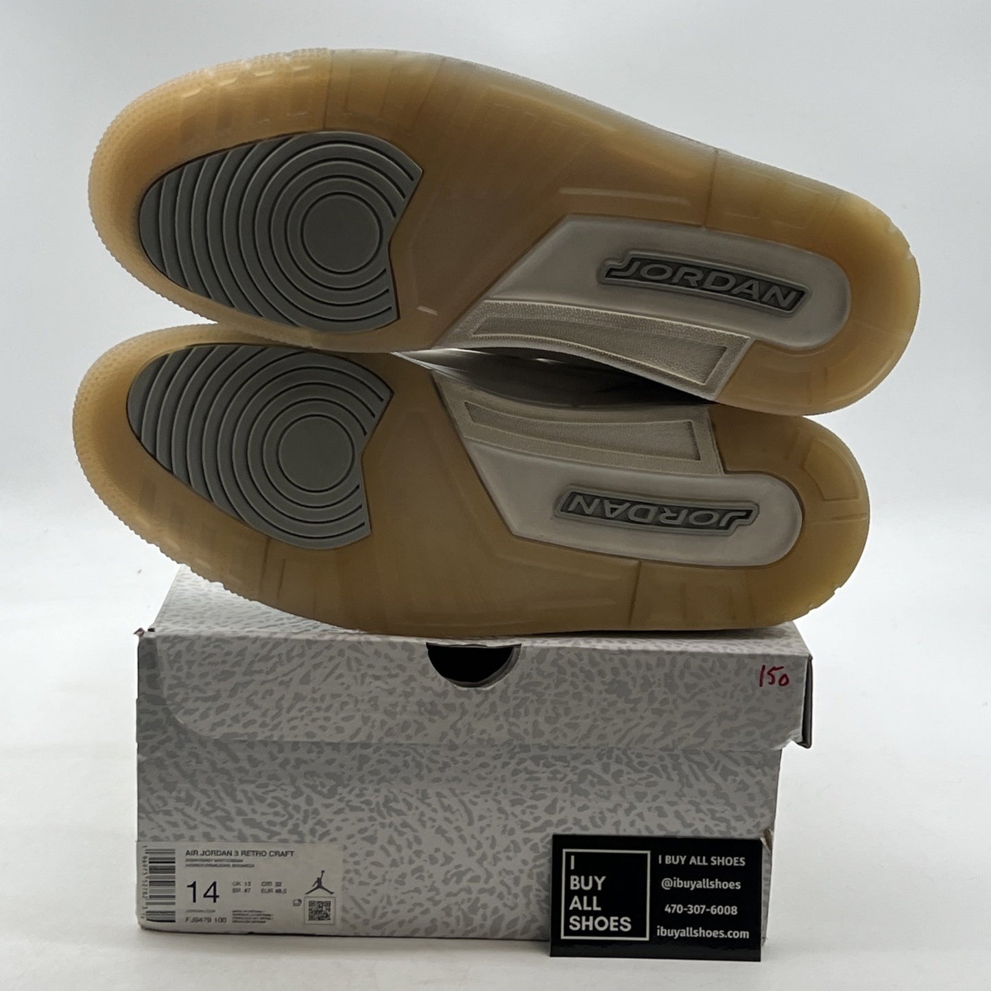 Size 14 - Air Jordan 3 Retro Craft Ivory/Grey White Leather (FJ9579-100)
