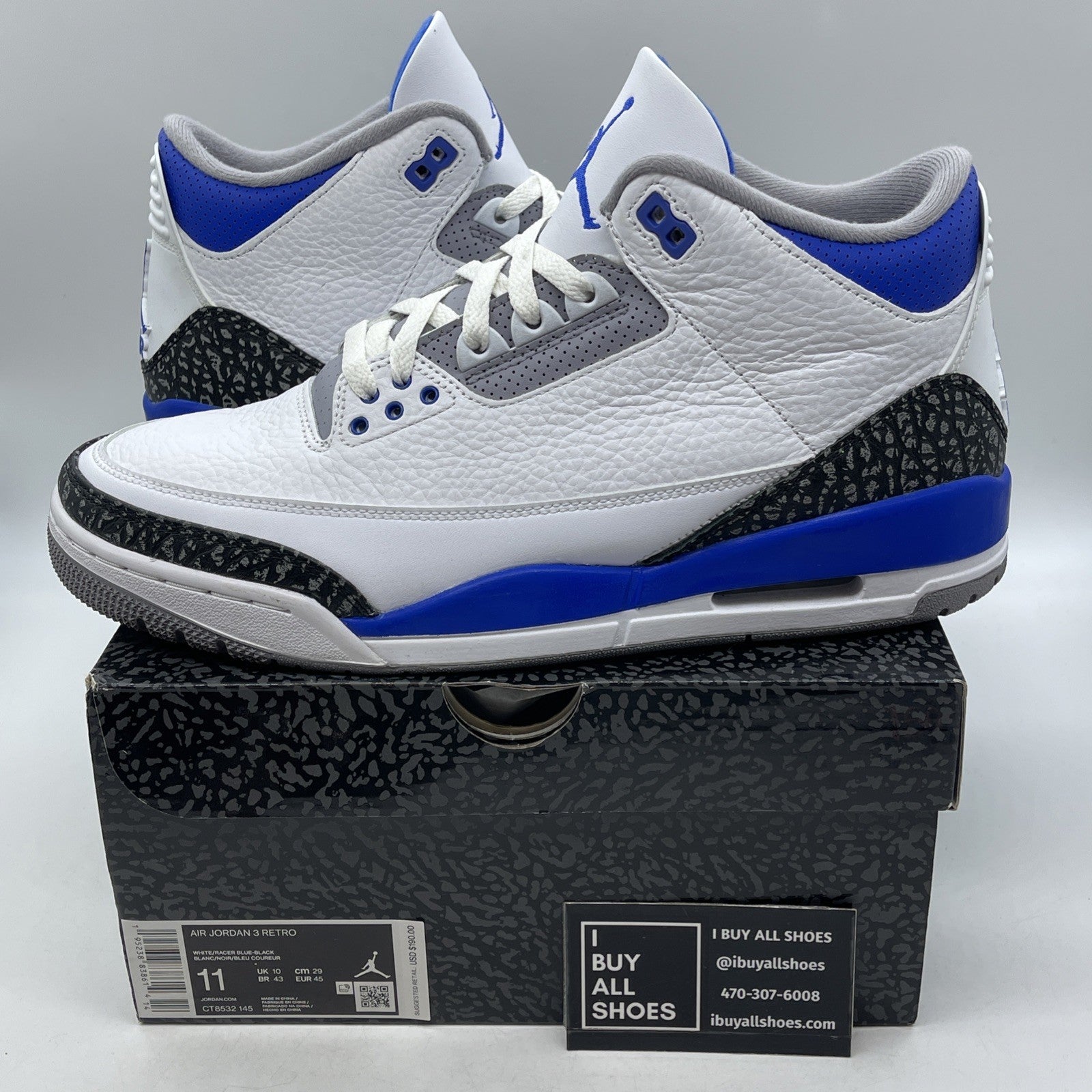 Size 11 - Air Jordan 3 Retro Mid Racer Blue (CT8532-145)
