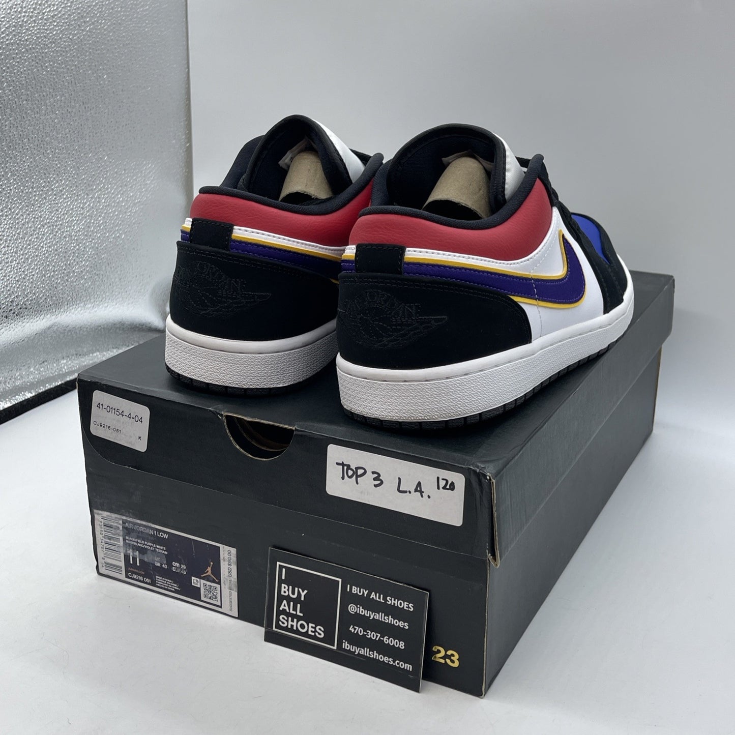 Size 11 - Air Jordan 1 Low Rivals Black White Suede Leather (CJ9216-051)