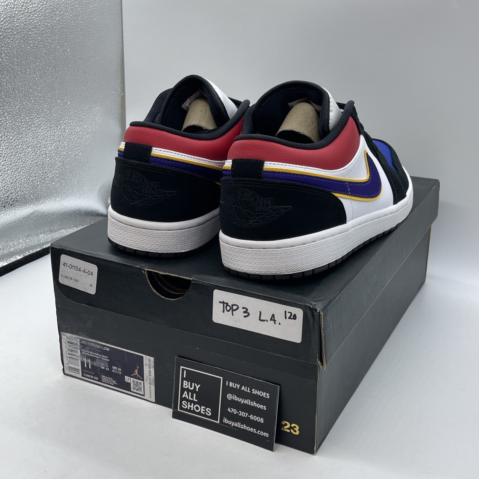 Size 11 - Air Jordan 1 Low Rivals Black White Suede Leather (CJ9216-051)