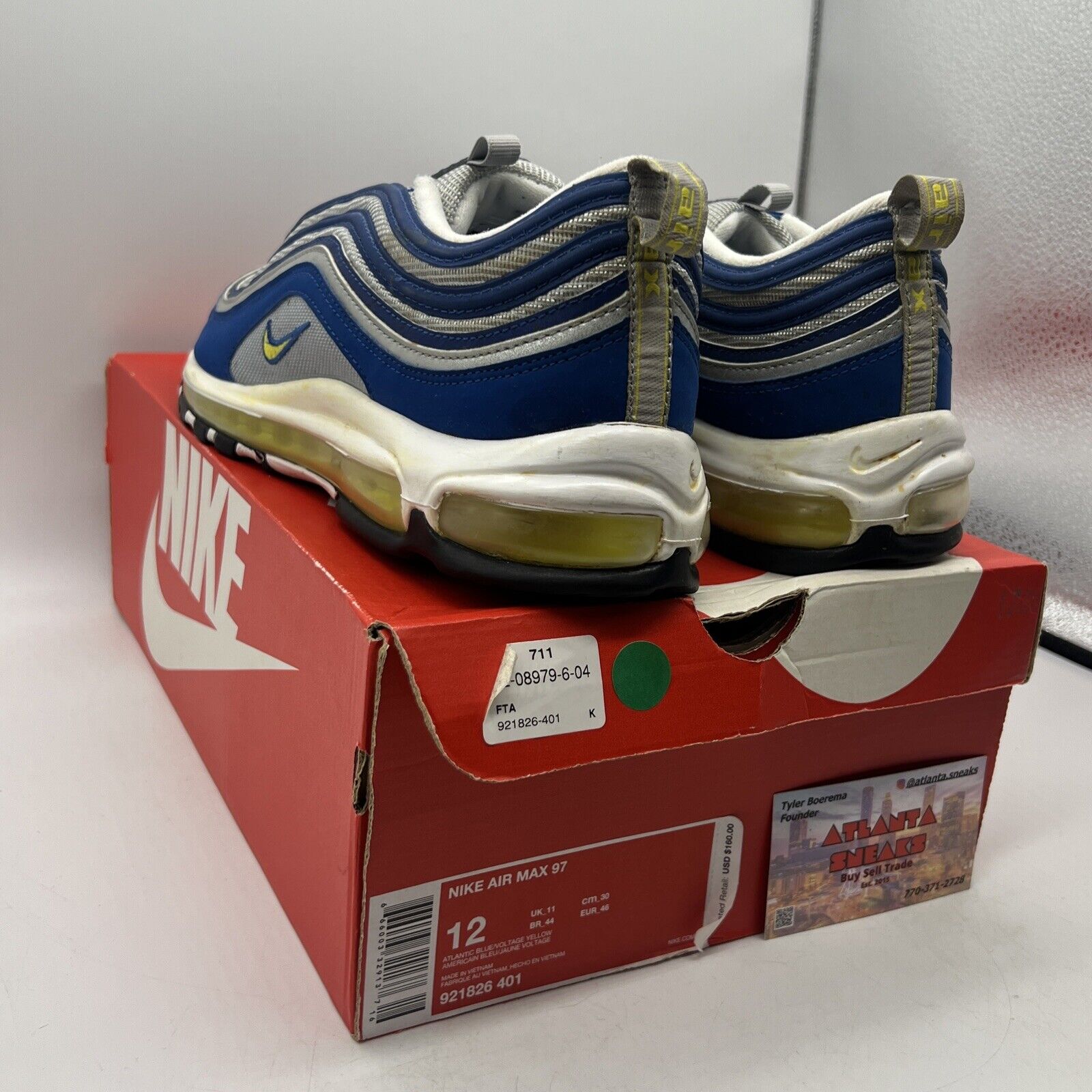 Size 12 - Nike Air Max 97 Atlantic Blue Blue Yellow Grey