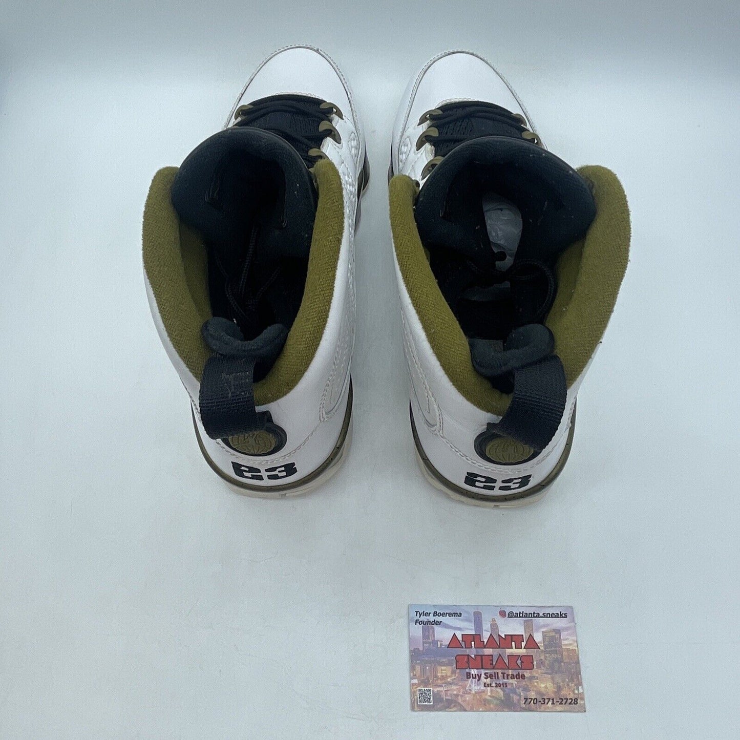 Size 11.5 - Air Jordan 9 Retro Statue Black White Olive Green (302370-109)