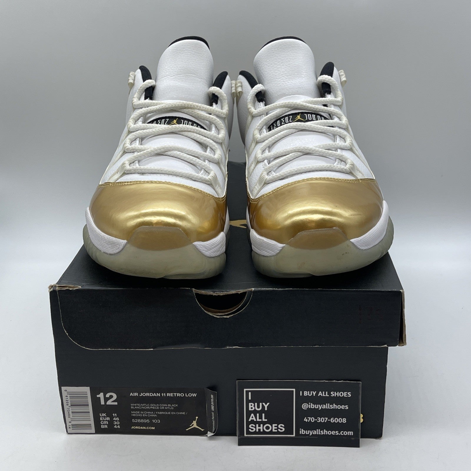 Size 12 - Air Jordan 11 Retro Low Closing Ceremony Gold Leather (528895-103)