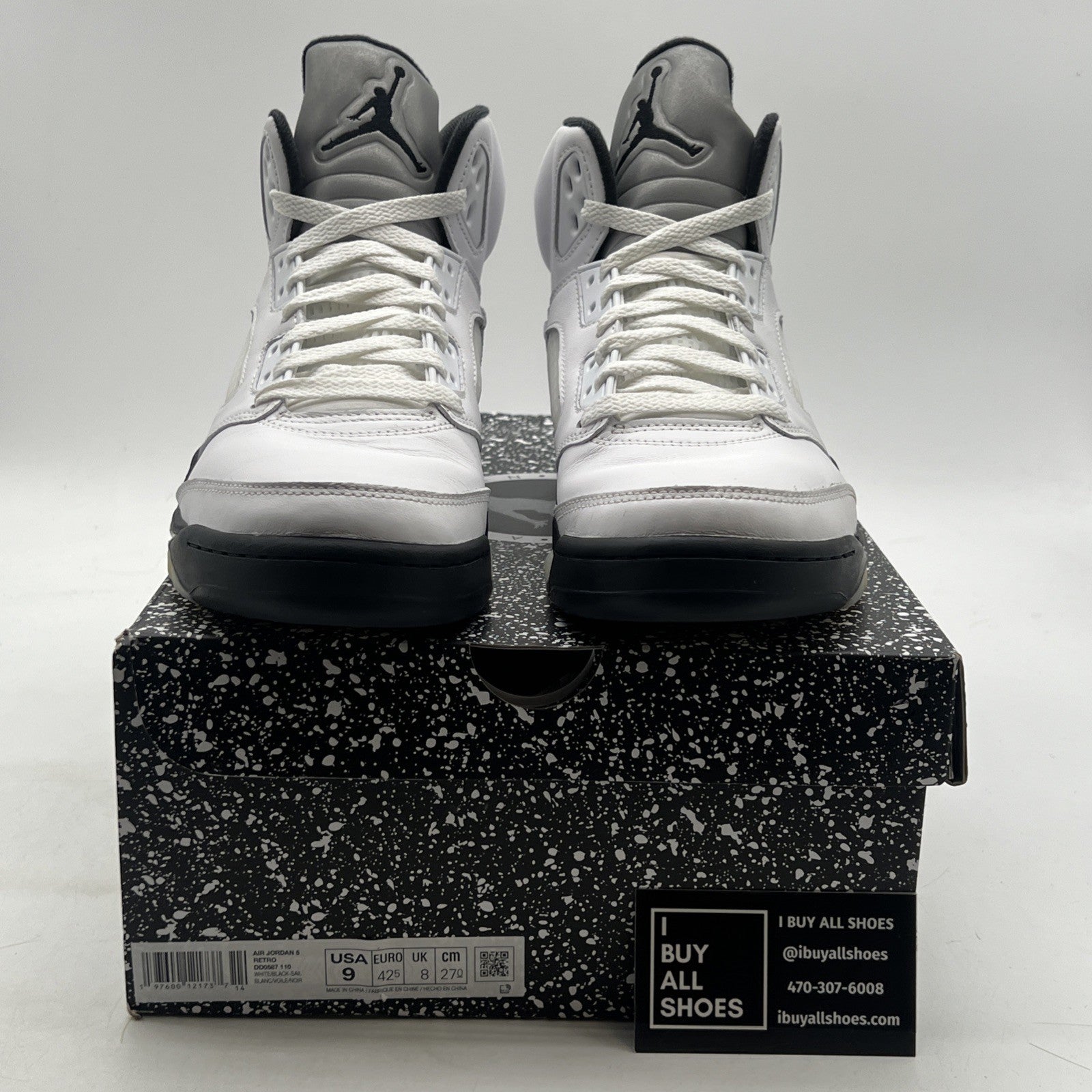 Size 9 - Air Jordan 5 Retro White Black (DD0587-100)