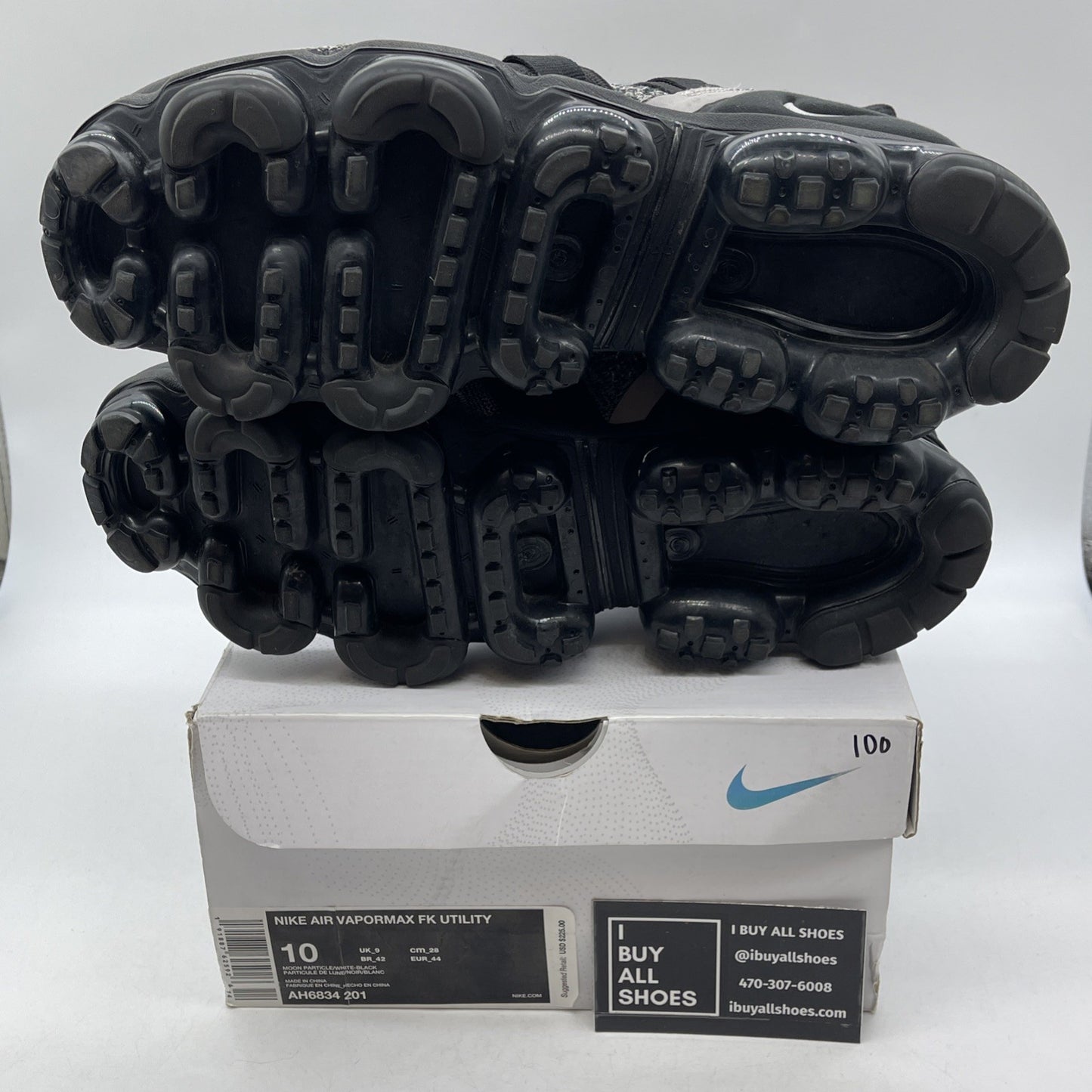 Size 10 - Nike Air VaporMax Flyknit Utility Oreo Black Silver (AH6834-201)