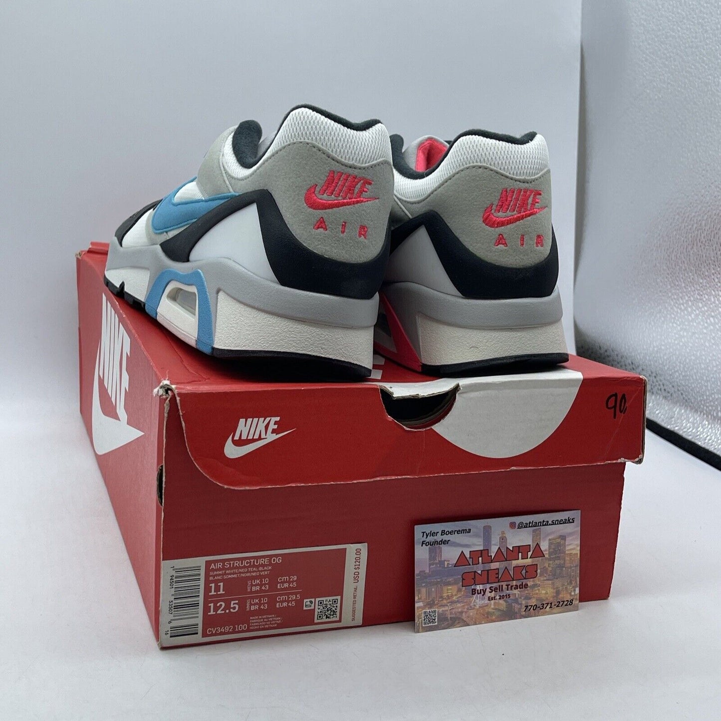 Size 11 - Nike Air Structure Triax 91 OG 2021 Neo Teal Suede Leather (CV3492-100