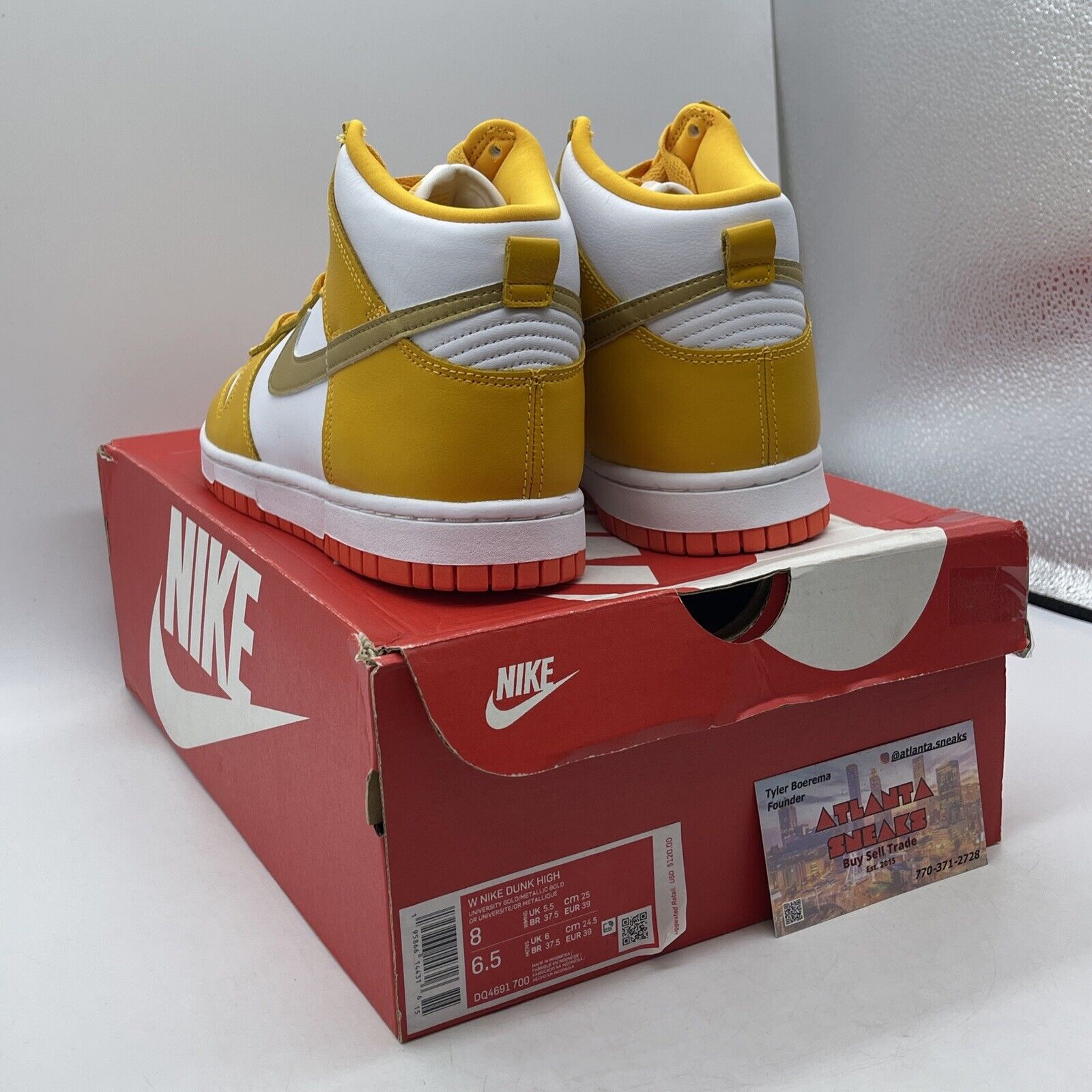 Size 8W - Nike Dunk High University Gold Orange Yellow Red Leather (DQ4691-700)