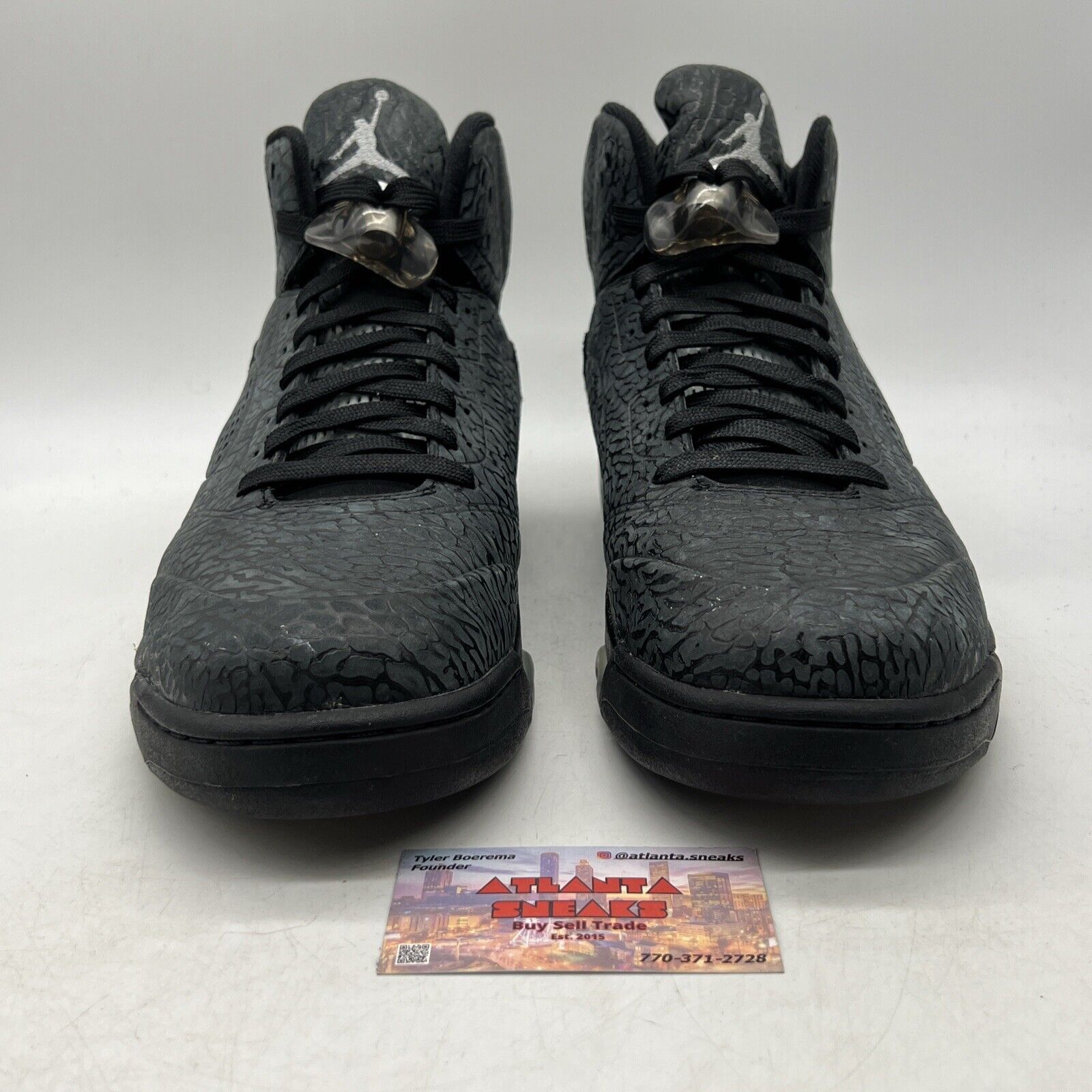 Size 14 - Air Jordan 5 Retro 3Lab5 Elephant Print Black Silver  (599581-003)