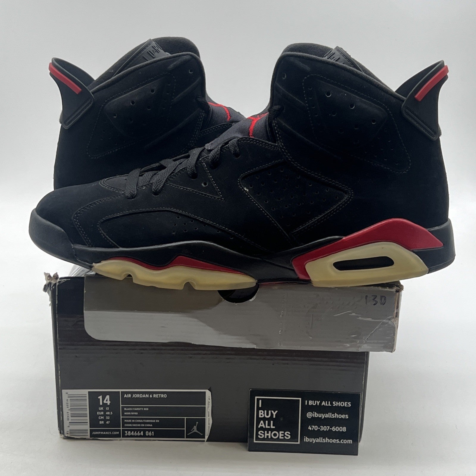 Size 14 - Air Jordan 6 Retro 2010 Varsity Red (384664-061)