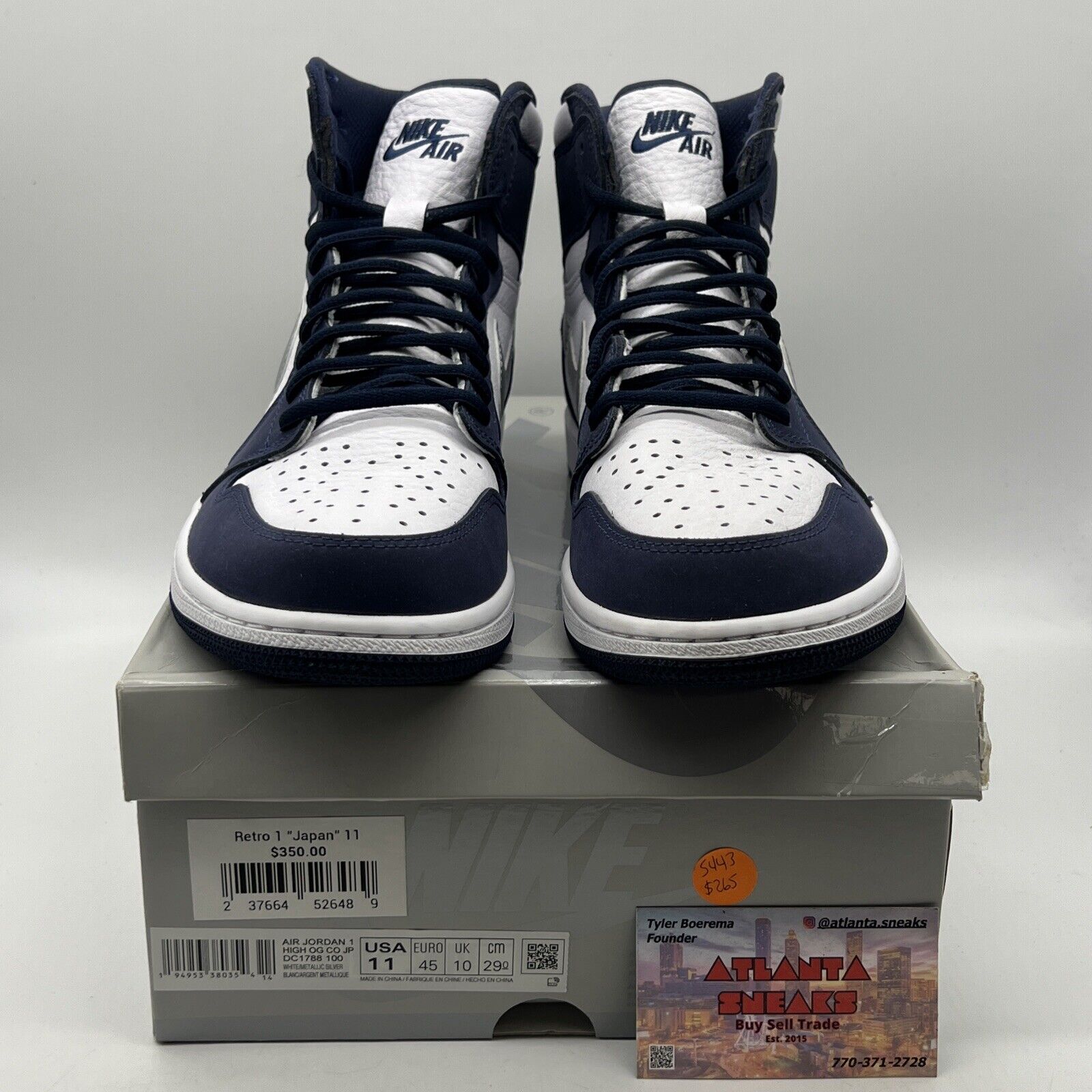 Size 11 - Jordan 1 Retro High CO.JP Midnight Navy White Silver (DC1788-100)