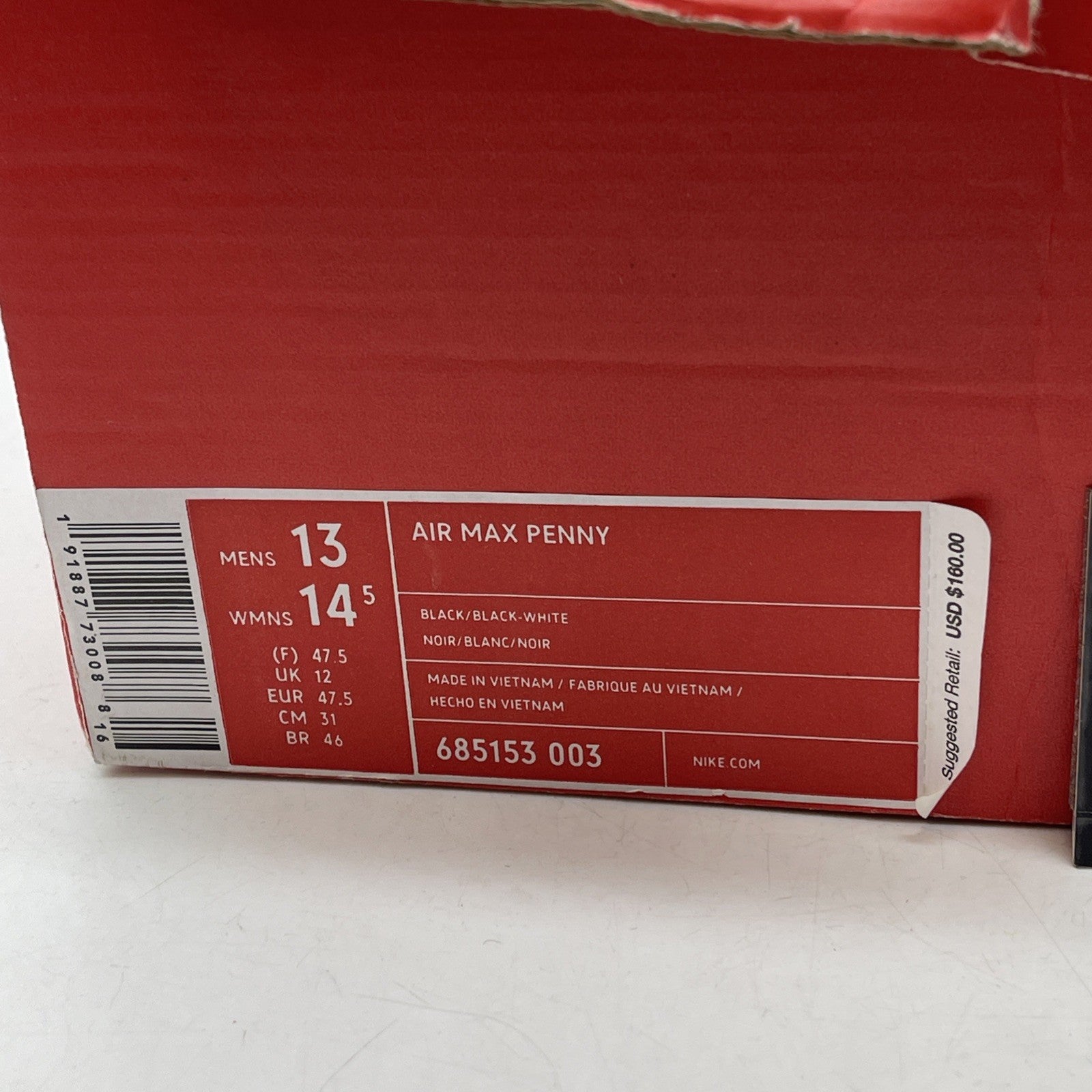 Size 13 - Nike Air Max Penny 1996 Olympics (685153-003)