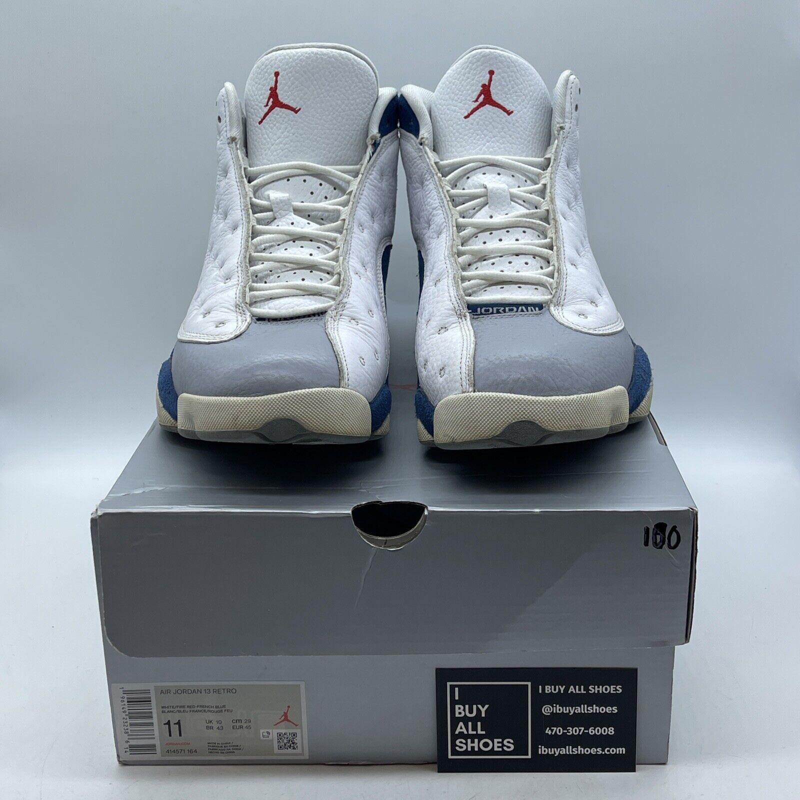 Size 11 - Jordan 13 Retro Mid French Blue Suede Grey White Leather (414571-164)