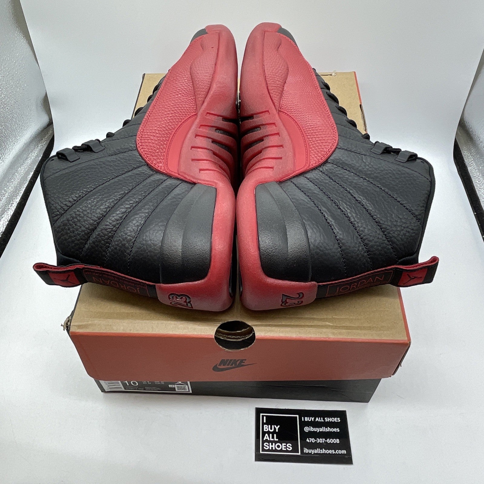 Size 10 - Air Jordan 12 Retro 2025 Flu Game Black Red Leather (CT8013-002)