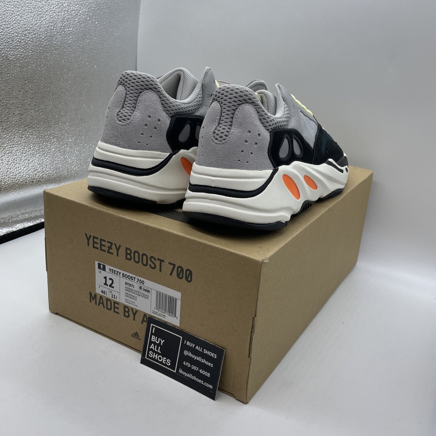 Size 12 - adidas Yeezy Boost 700 Low Wave Runner Black Grey (B75571)