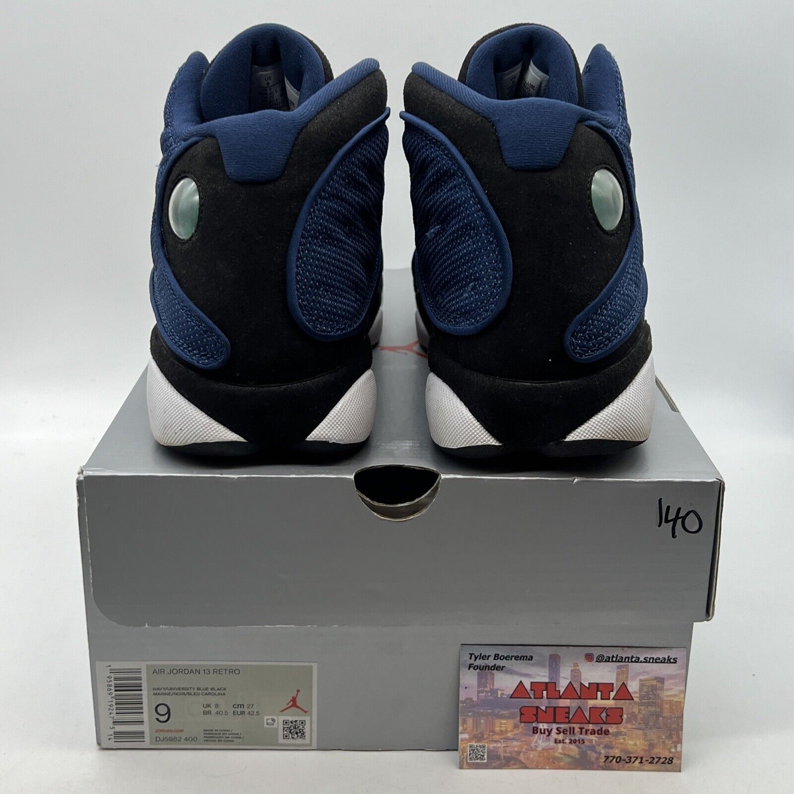 Size 9 - Jordan 13 Navy 2022 Black White Black Leather Blue (DJ5982-400)