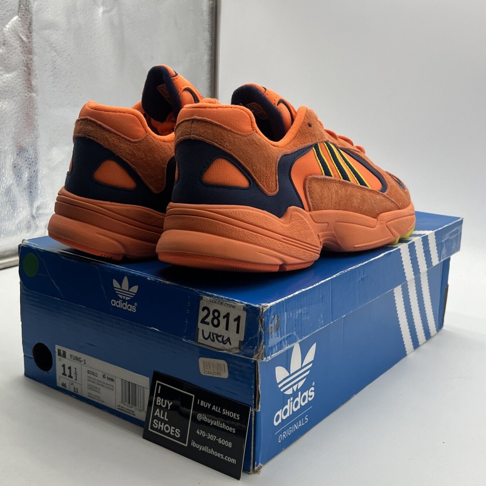 Size 11.5 - adidas Yung-1 Hi-Res Orange (B37613)
