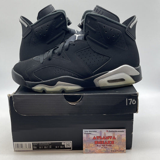 Size 9.5 - Jordan 6 Retro Mid Chrome Black White Sliver (DX2836-001)