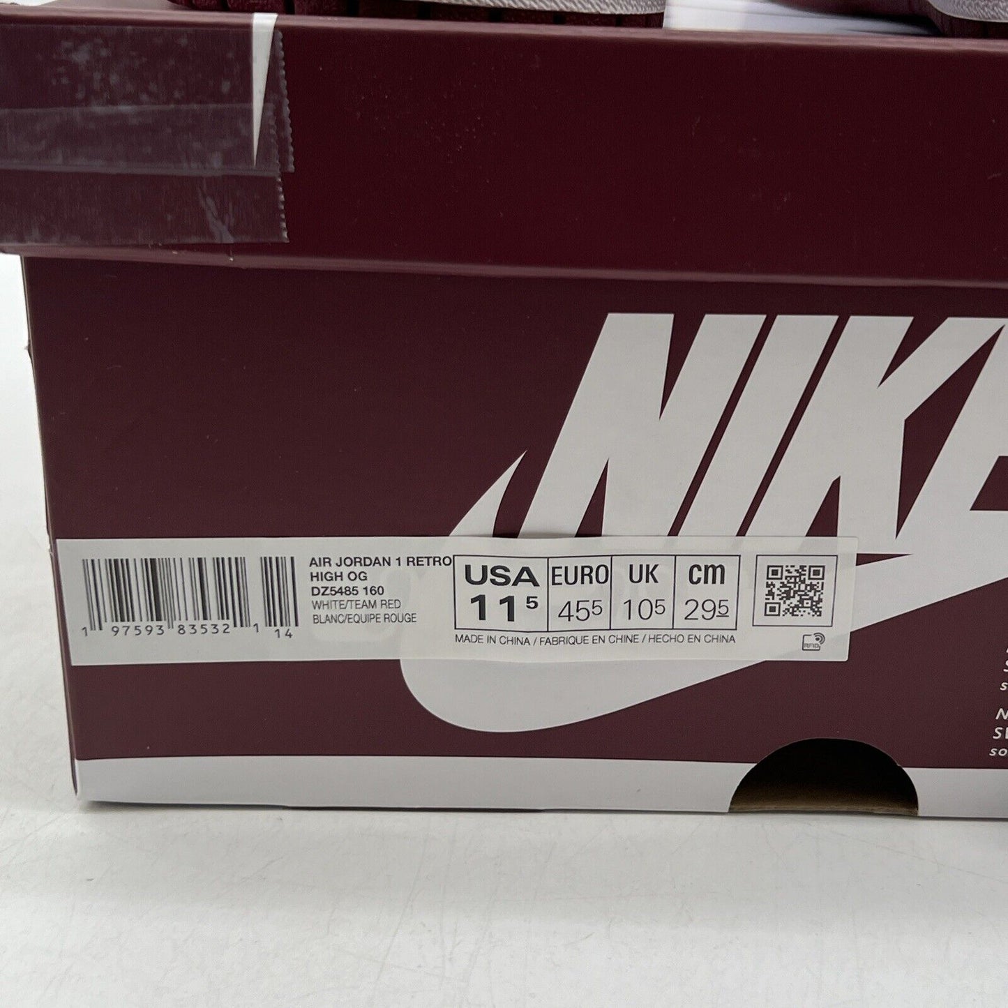 Size 11.5 - Air Jordan 1 Retro OG High Artisanal Red (DZ5485-160)