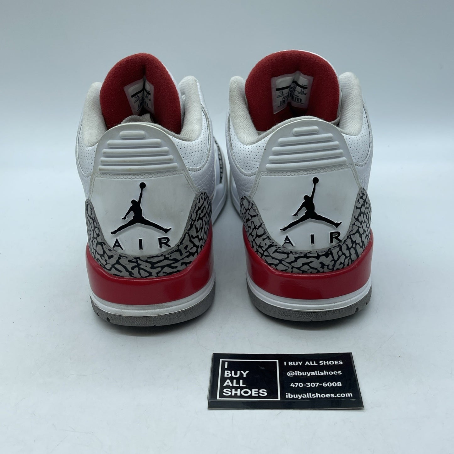 Size 12 - Jordan 3 Retro Hall of Fame 2018 White Red Grey Suede (136064-116)
