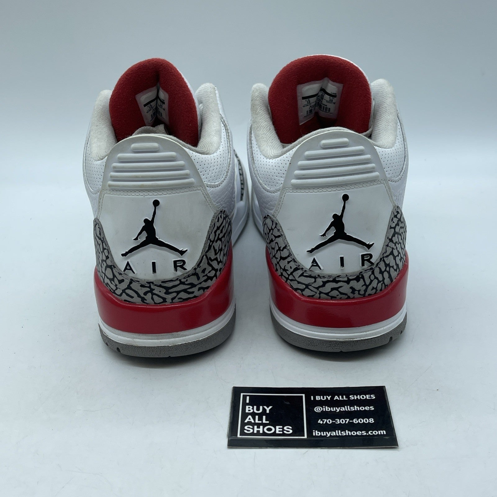 Size 12 - Jordan 3 Retro Hall of Fame 2018 White Red Grey Suede (136064-116)