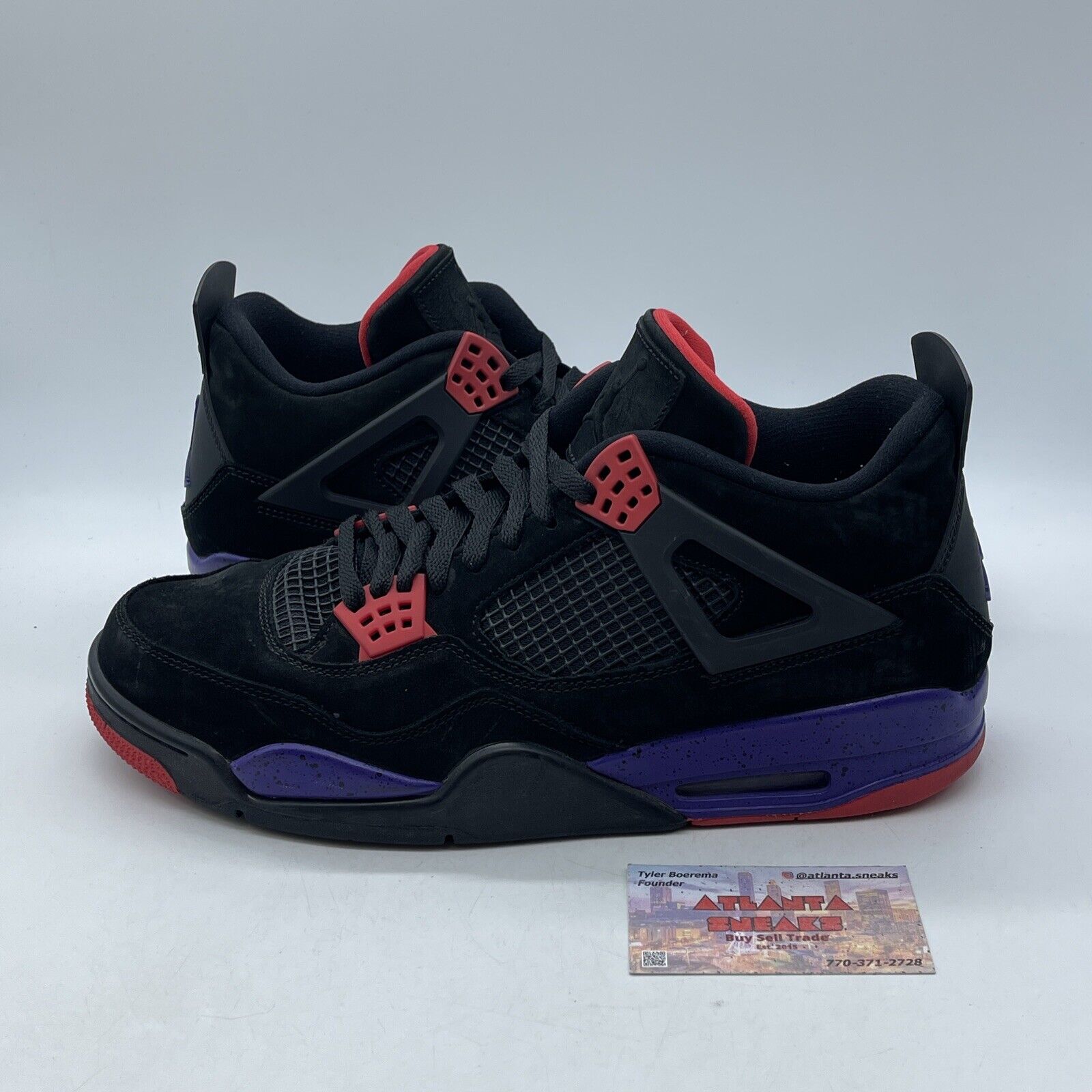 Size 13 - Jordan 4 Retro NRG Raptors 2018 Black Suede Leather (AQ3816-065)