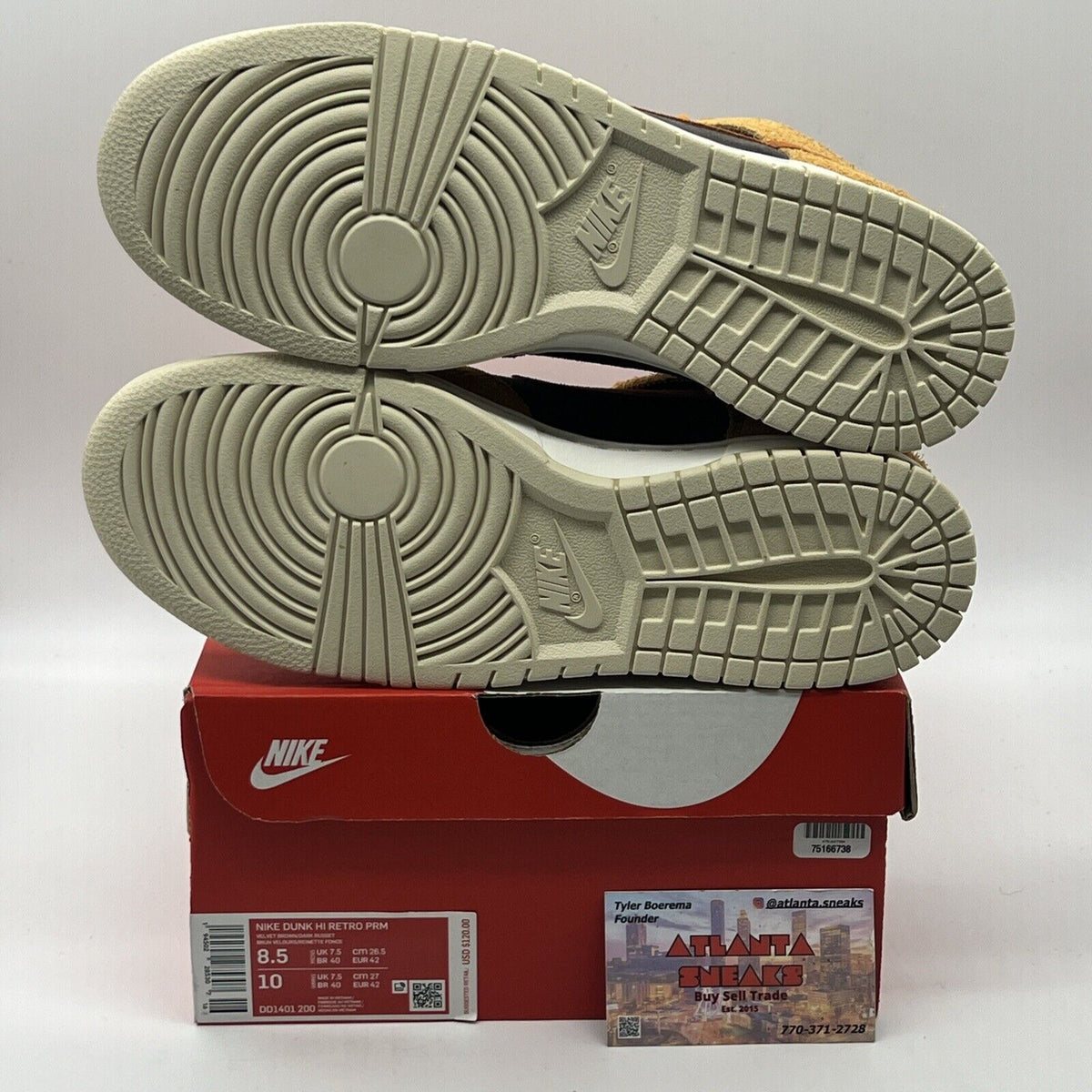 Size 8.5 - Nike Dunk Premium High Dark Curry Brand New Og All Brown DS Sneakers