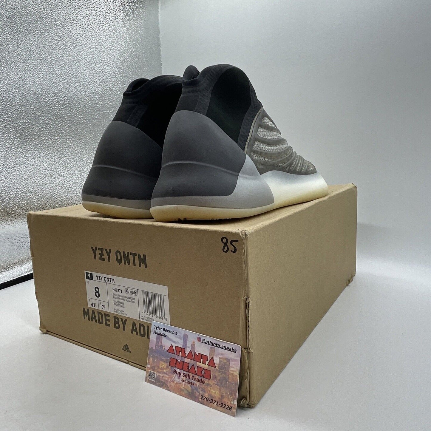 Size 8 - adidas Yeezy Quantum Barium White Grey Black Suede (H68771)