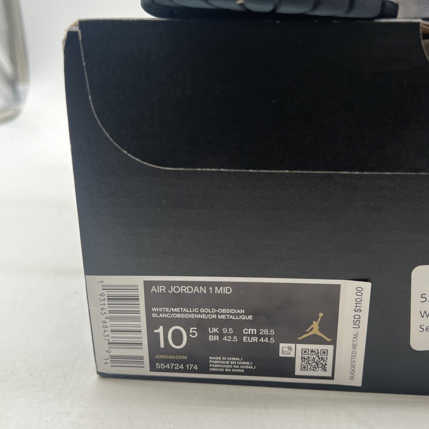 Size 10.5 - Air Jordan 1 Mid Obsidian (554724-174)