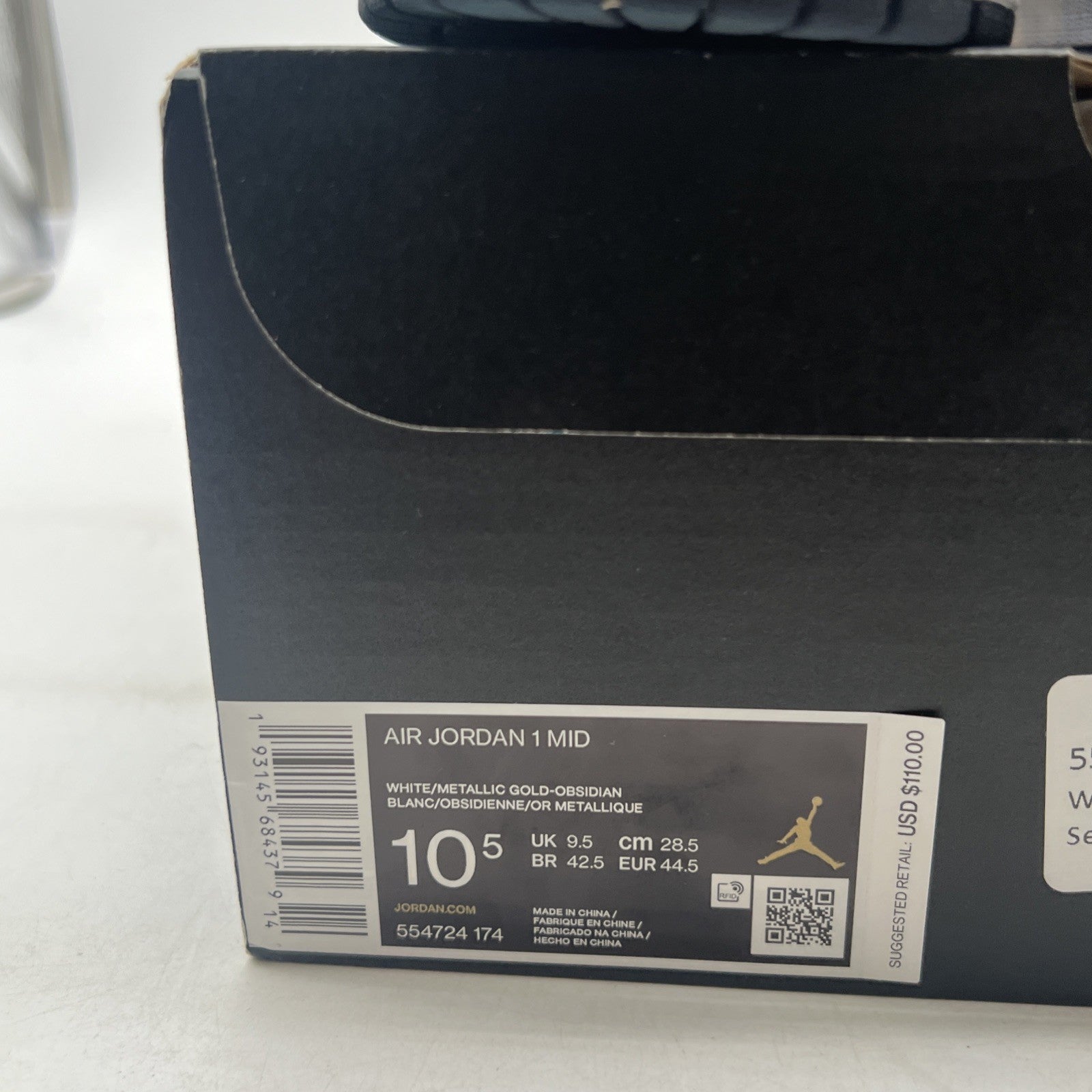 Size 10.5 - Air Jordan 1 Mid Obsidian (554724-174)