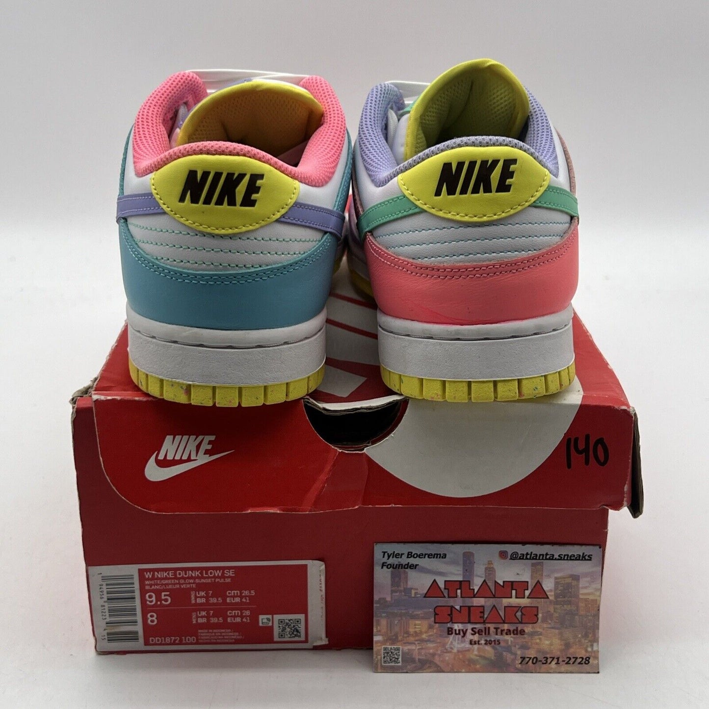 Size 9.5 - Nike Dunk SE Low Candy W White Pink Purple Leather (DD1872-100)