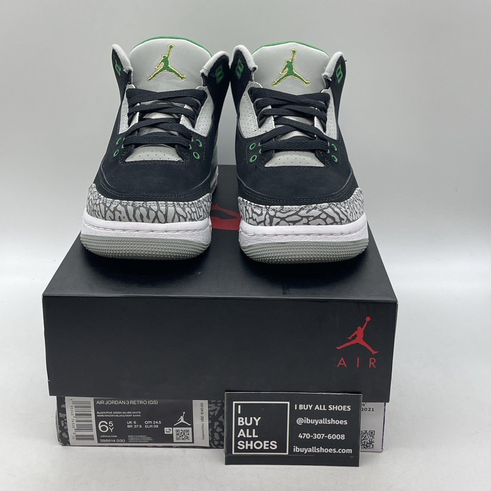 Size 6.5Y - Air Jordan 3 Retro Mid Pine Green (398614-030)