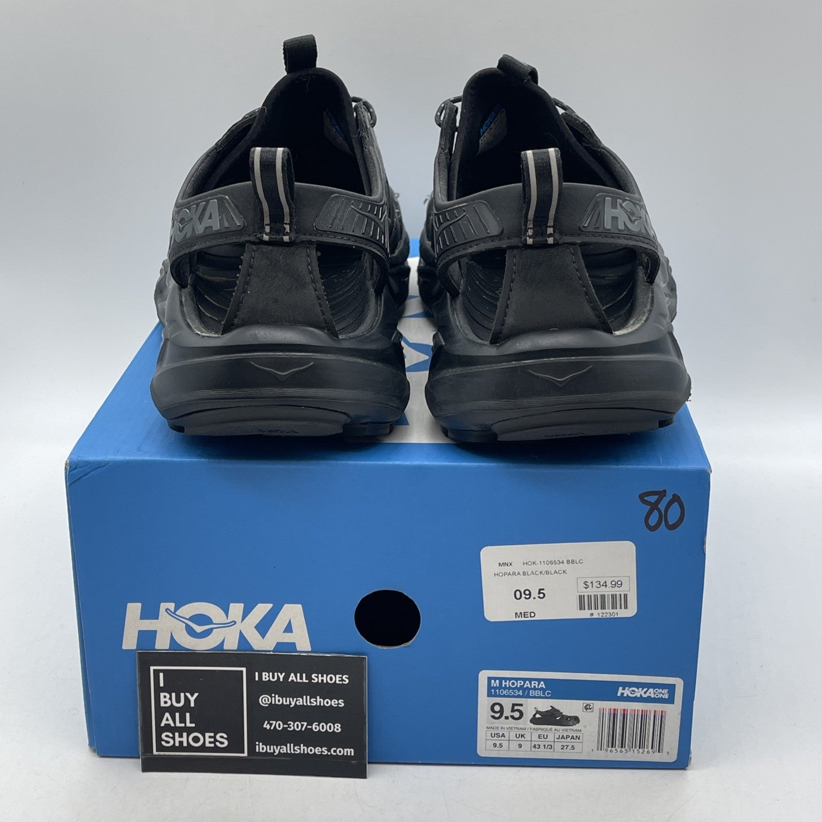 Size 9.5 - Hoka One One Hopara Black (1106534)