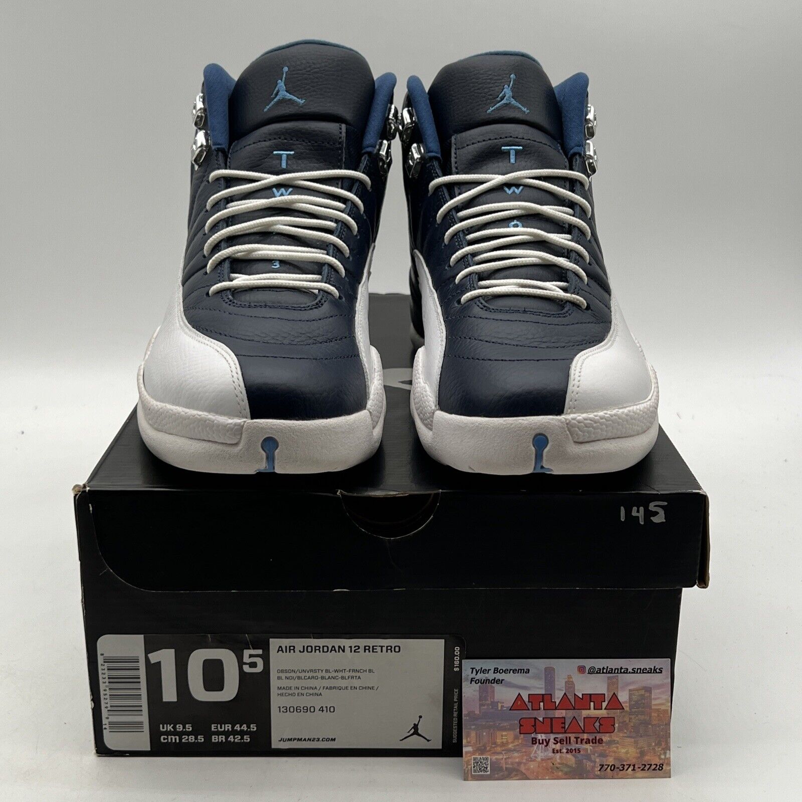 Size 10.5 - Air Jordan 12 Retro 2012 Obsidian (130690-410)