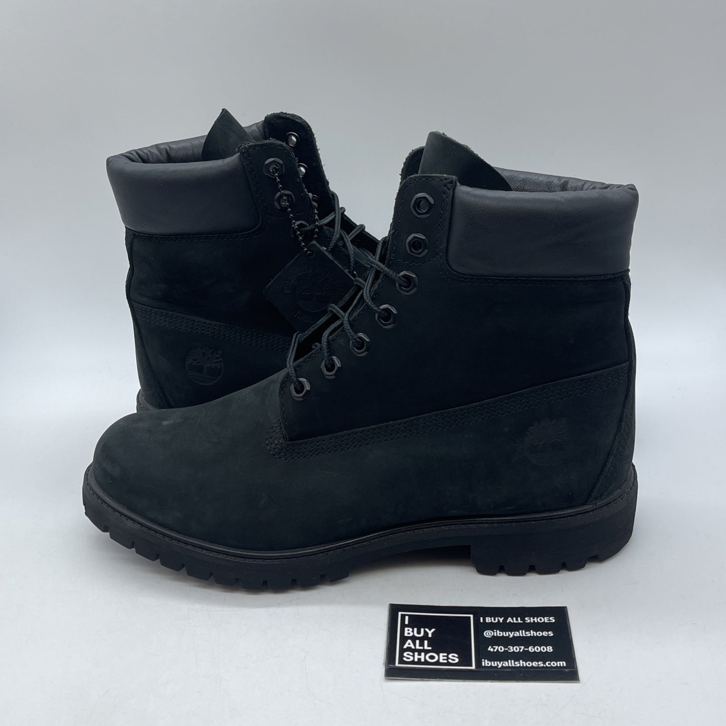 Size 10 - TIMBERLAND 6” Premium Boot Black Nubuck Suede Leather (10073)