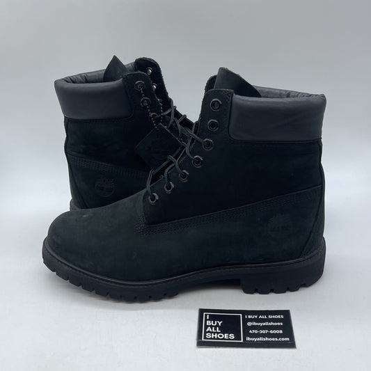 Size 10 - TIMBERLAND 6” Premium Boot Black Nubuck Suede Leather (10073)