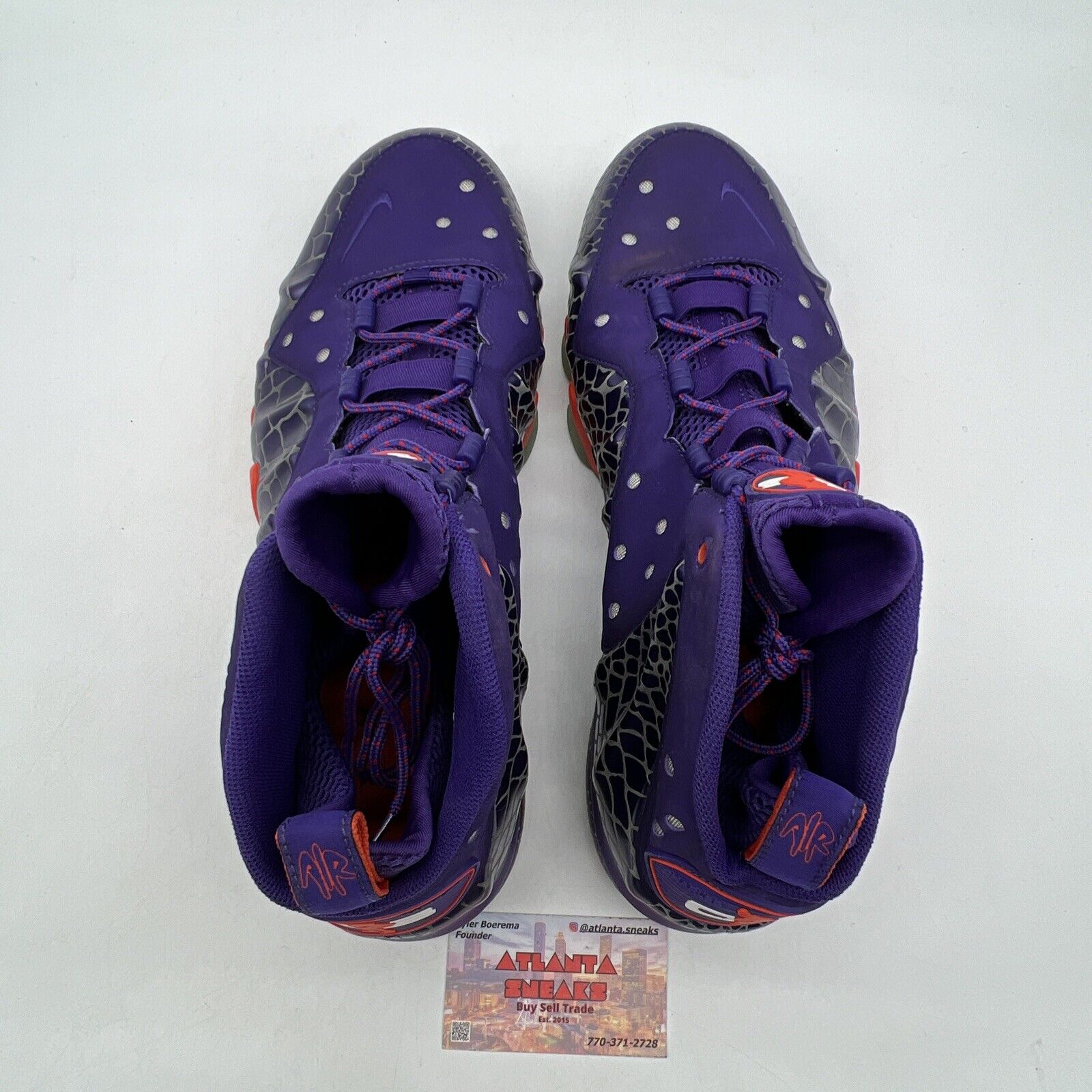 Size 13 - Nike Barkley Posite Max Phoenix Suns Orange White Suede (554097-581)