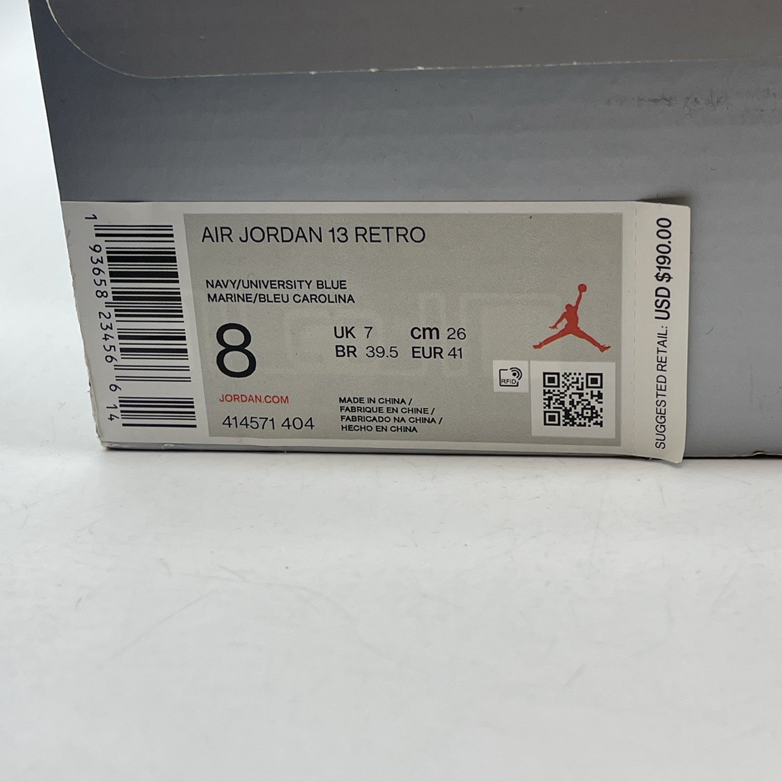 Size 8 - Jordan 13 Retro Mid Flint Grey White Leather Suede (414571-404)