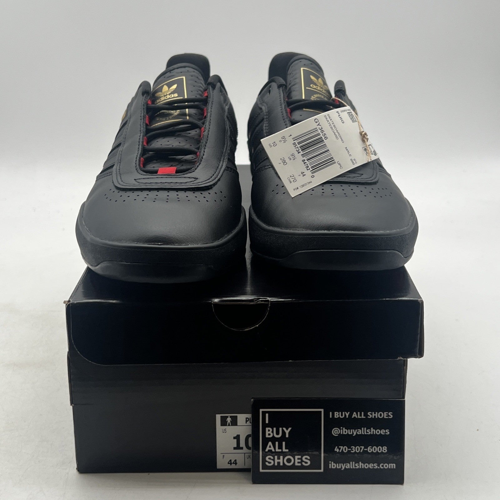 Size 10 - adidas Puig Black Scarlet (GY3656)