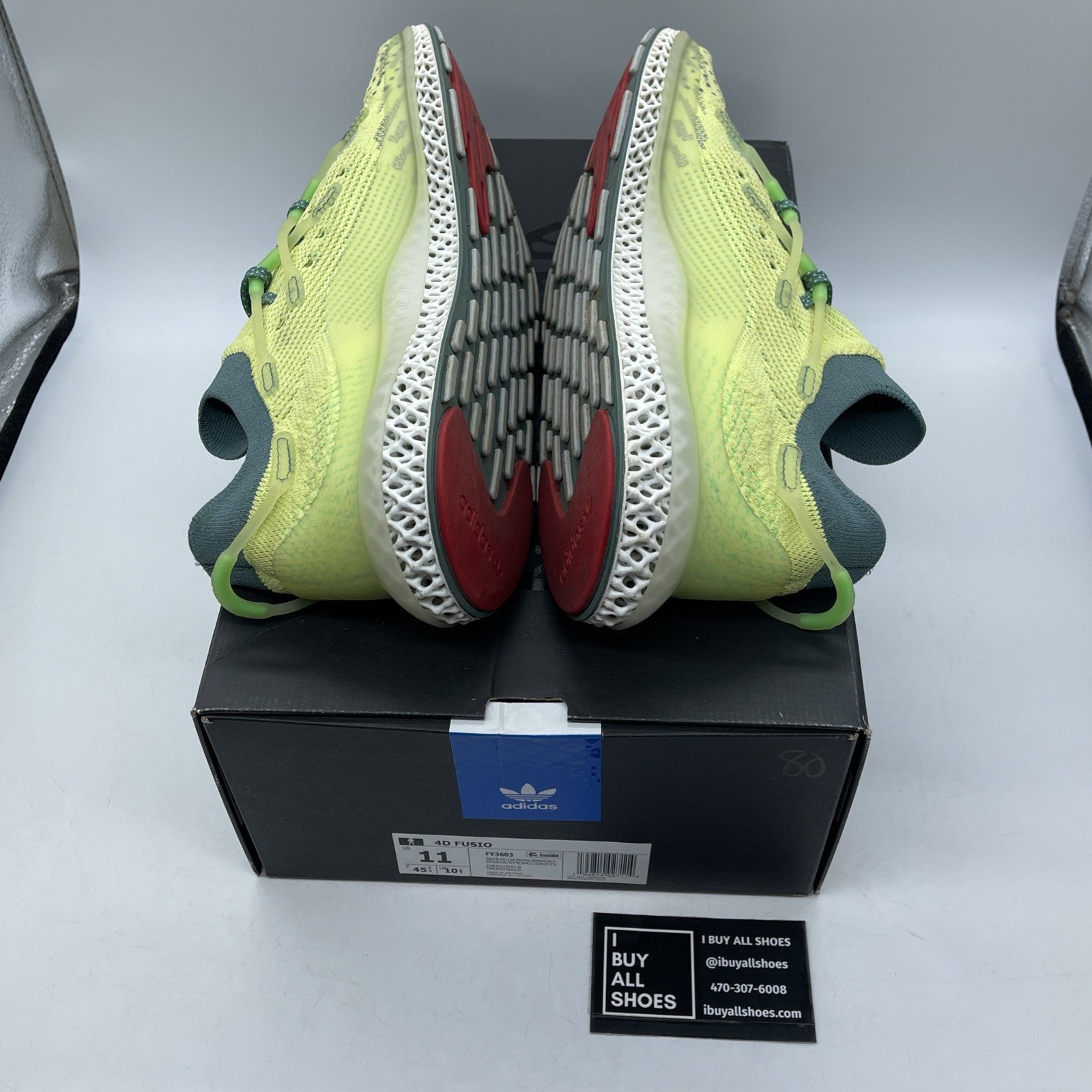 Size 11 - adidas 4D Fusio Semi Frozen Yellow Green White Suede (FY3603)