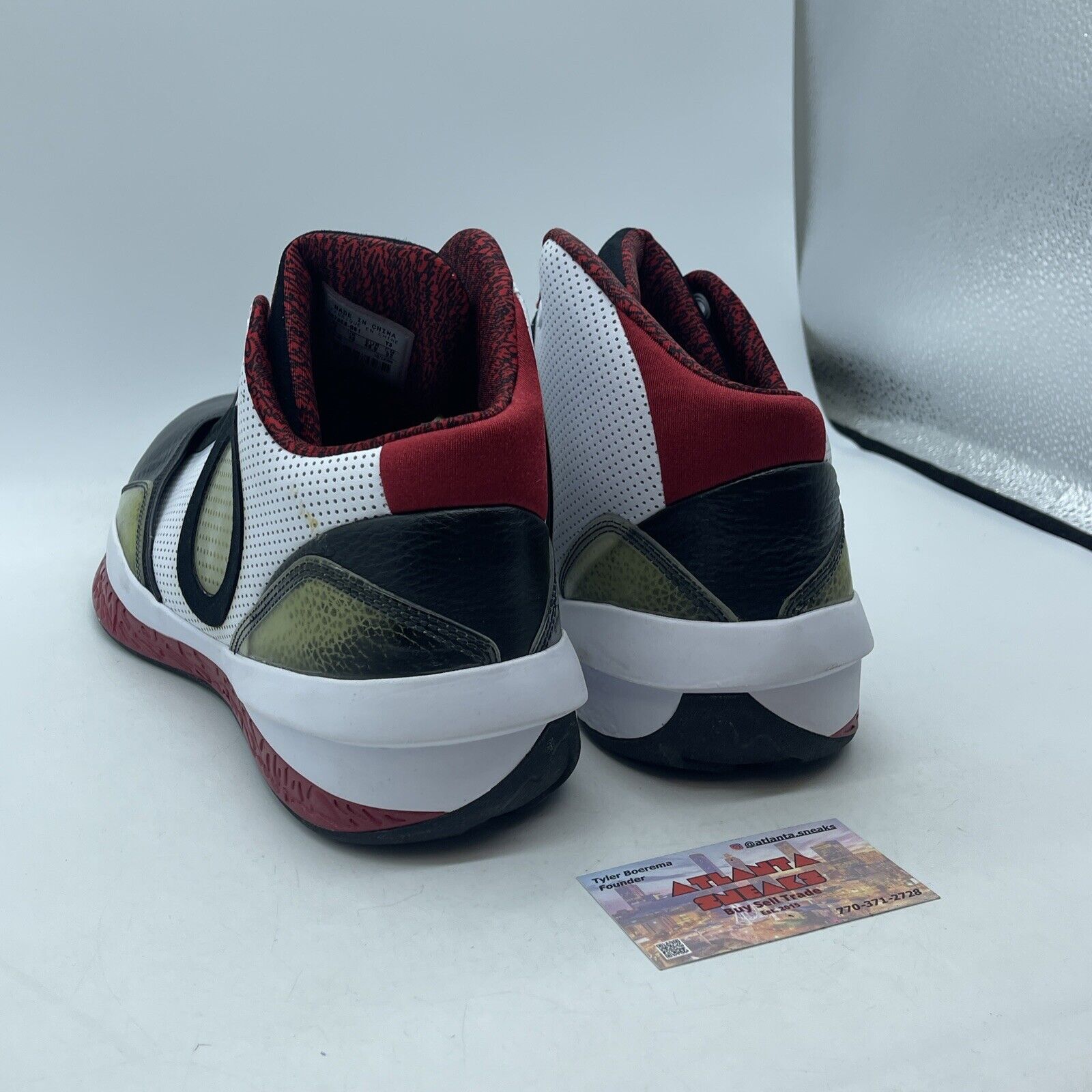 Size 14 - Air Jordan 2010 Black Varsity Red White Suede Leather (387358-061)