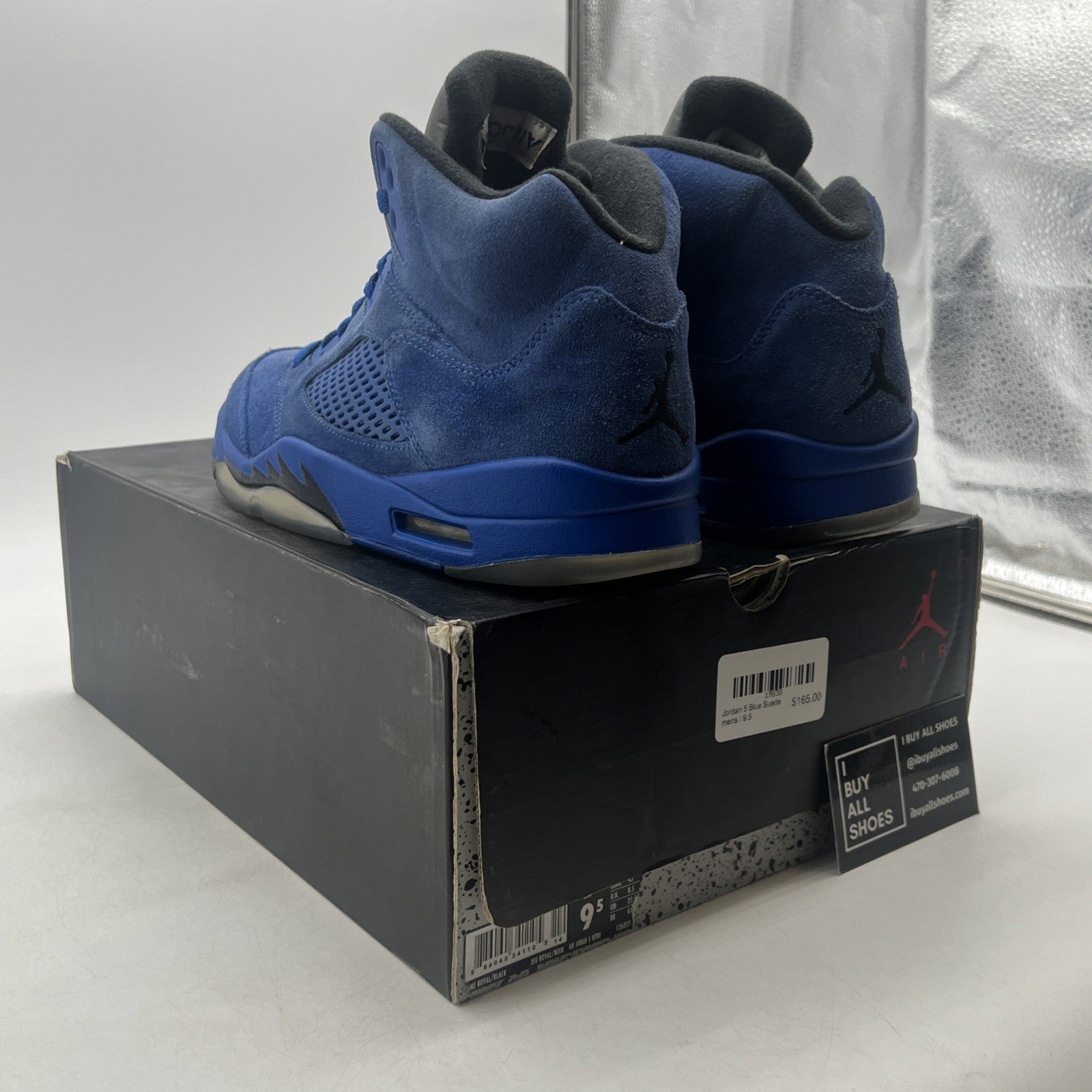 Size 9.5 - Air Jordan 5 Retro Blue Suede (136027-401)