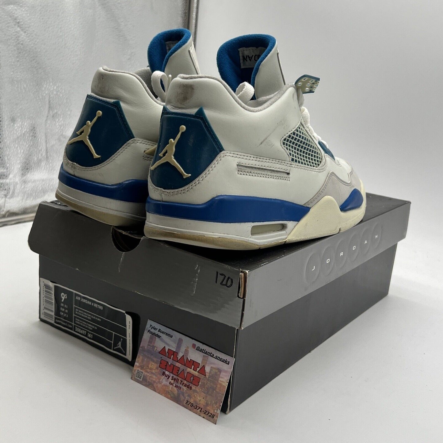 Size 9.5 - Air Jordan 4 Retro 2006 Military Blue (308497-141)