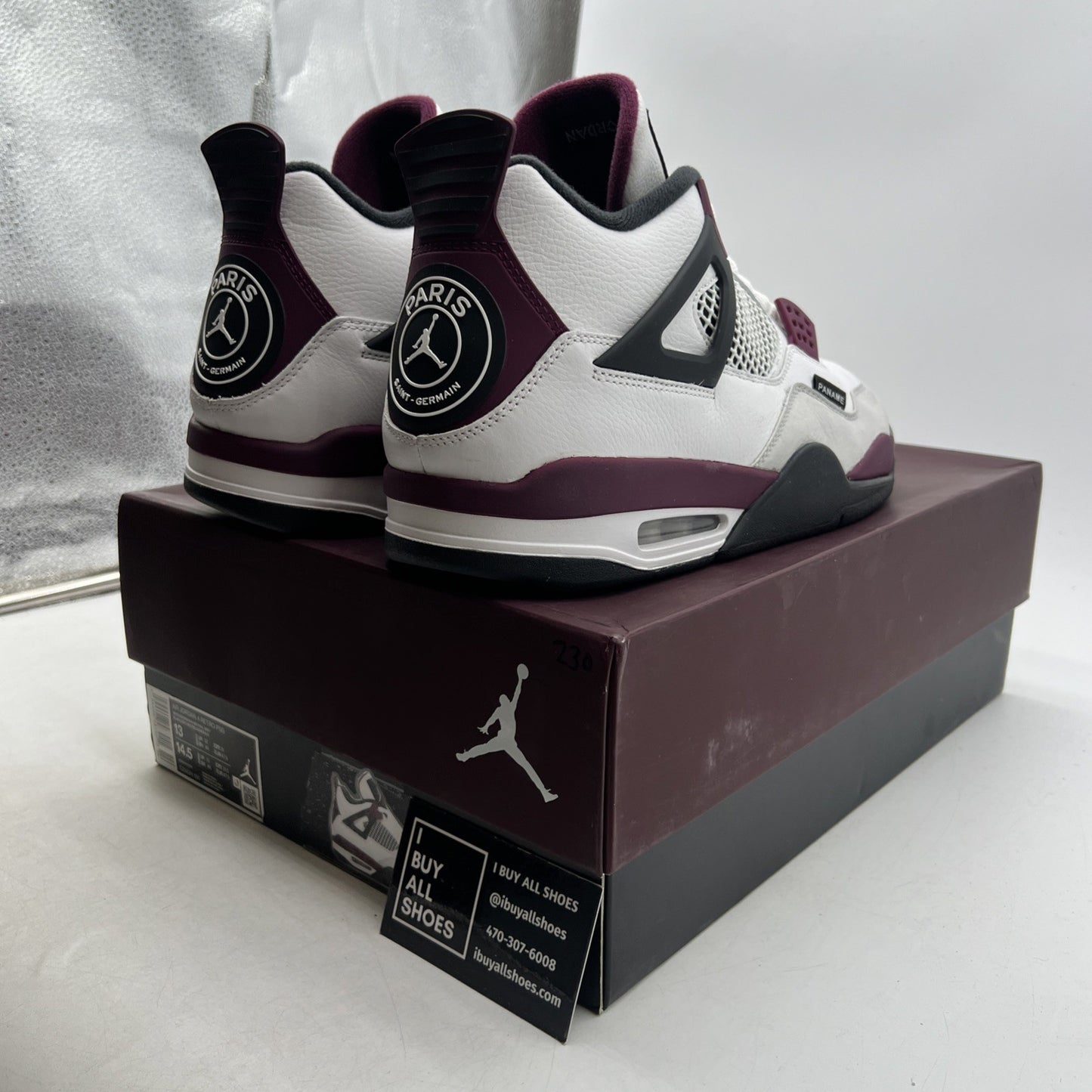 Size 13 - Air Jordan 4 Retro x Paris Saint-Germain Bordeaux 2020 (CZ5624-100)