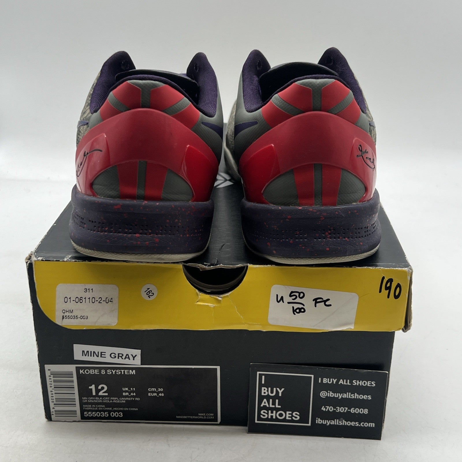 Size 12 - Nike Kobe 8 Mine Grey (555035-003)