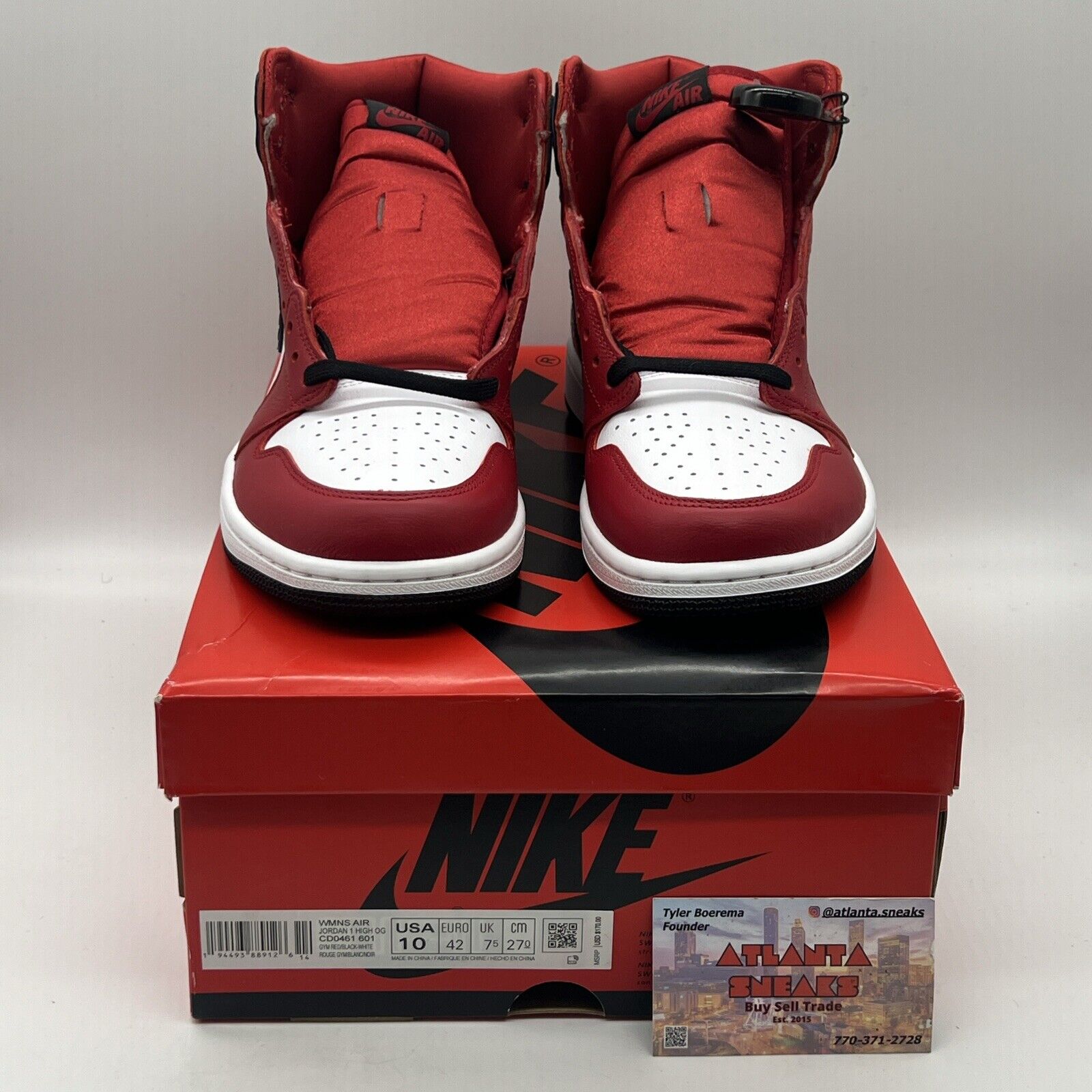 Size 10 - Air Jordan 1 Retro OG Satin Red W Black White Red Brand New Og All DS